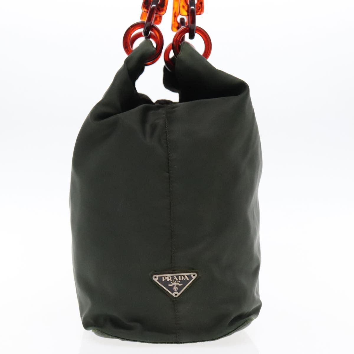 Prada Triangle Logo Green Synthetic Handbag (Pre-Owned) Size ONE SIZE - 3 Thumbnail