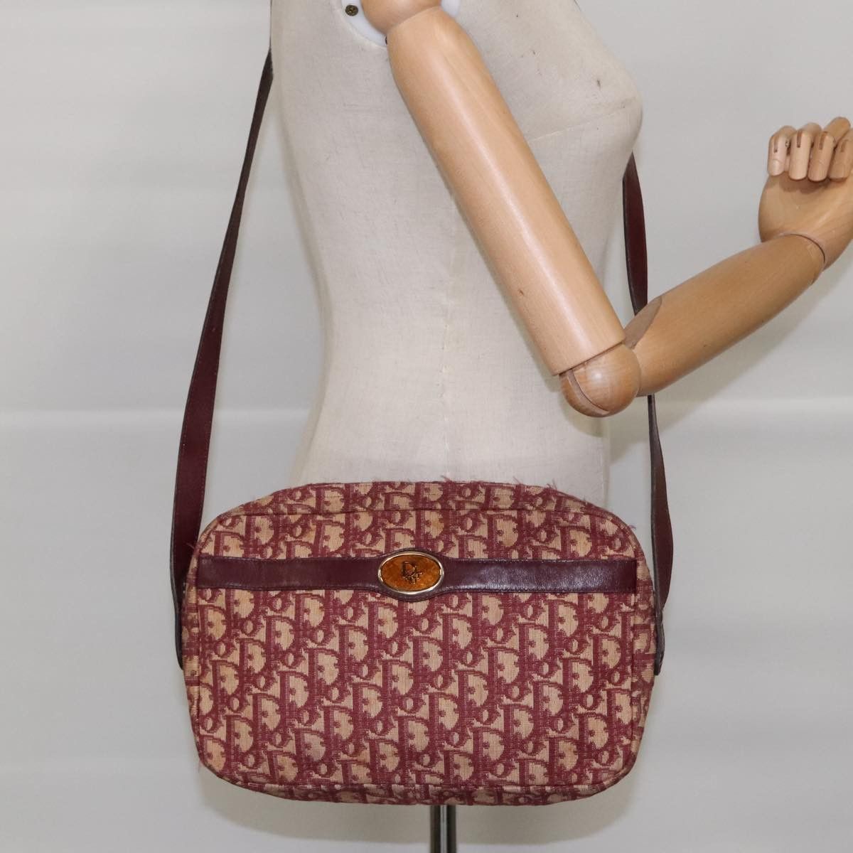Dior Oblique Red Canvas Shoulder Bag (Pre-Owned) Size ONE SIZE - 11 Thumbnail