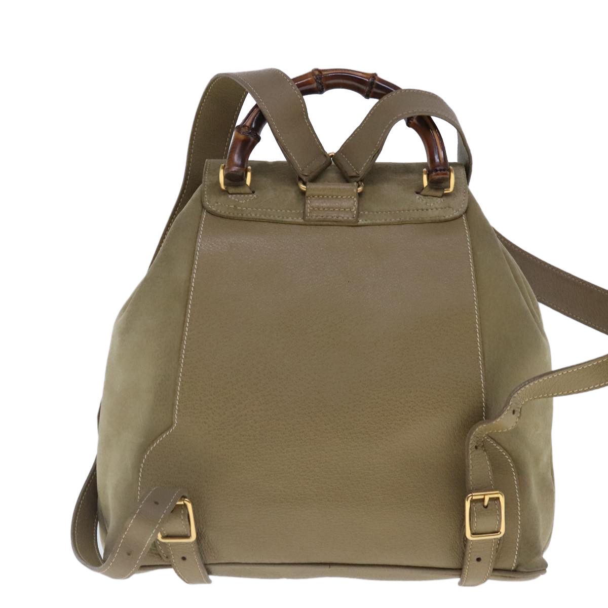 Gucci Bamboo Khaki Suede Backpack Bag (Pre-Owned) Size ONE SIZE - 2 Thumbnail