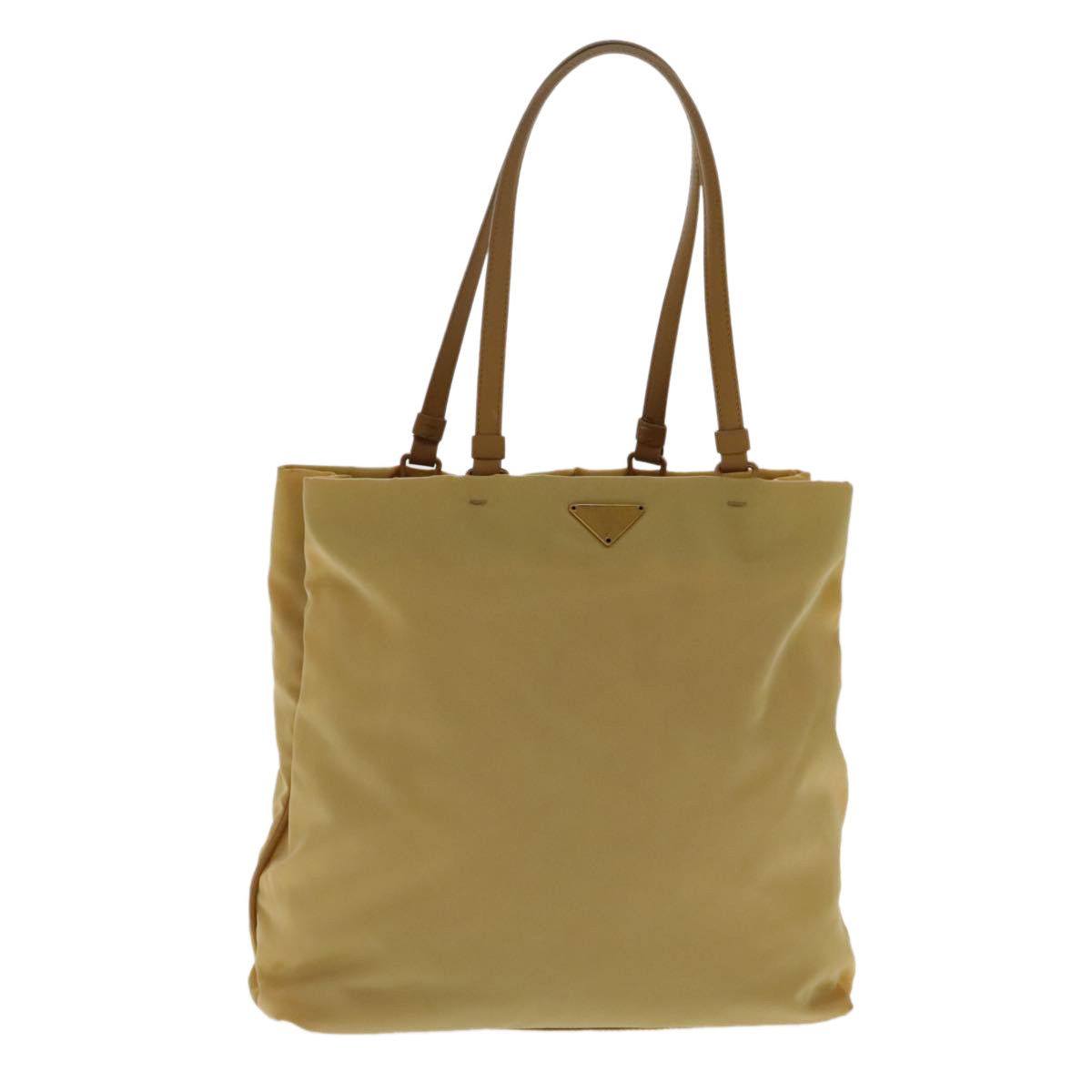 Prada Triangle Logo Beige Synthetic Shoulder Bag (Pre-Owned) Size ONE SIZE - 16 Thumbnail