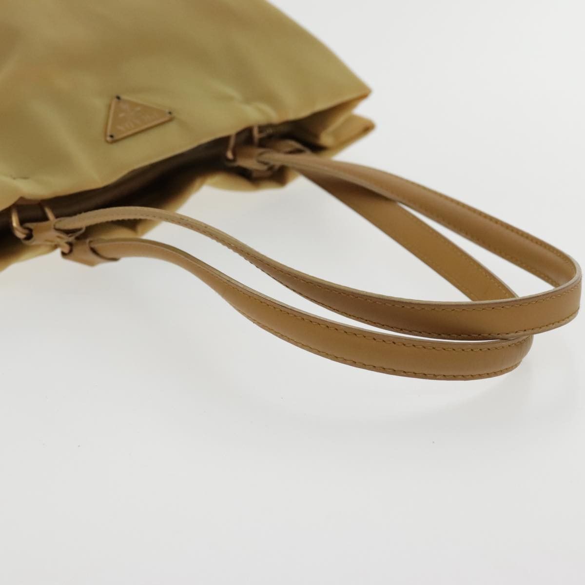 Prada Triangle Logo Beige Synthetic Shoulder Bag (Pre-Owned) Size ONE SIZE - 5 Thumbnail