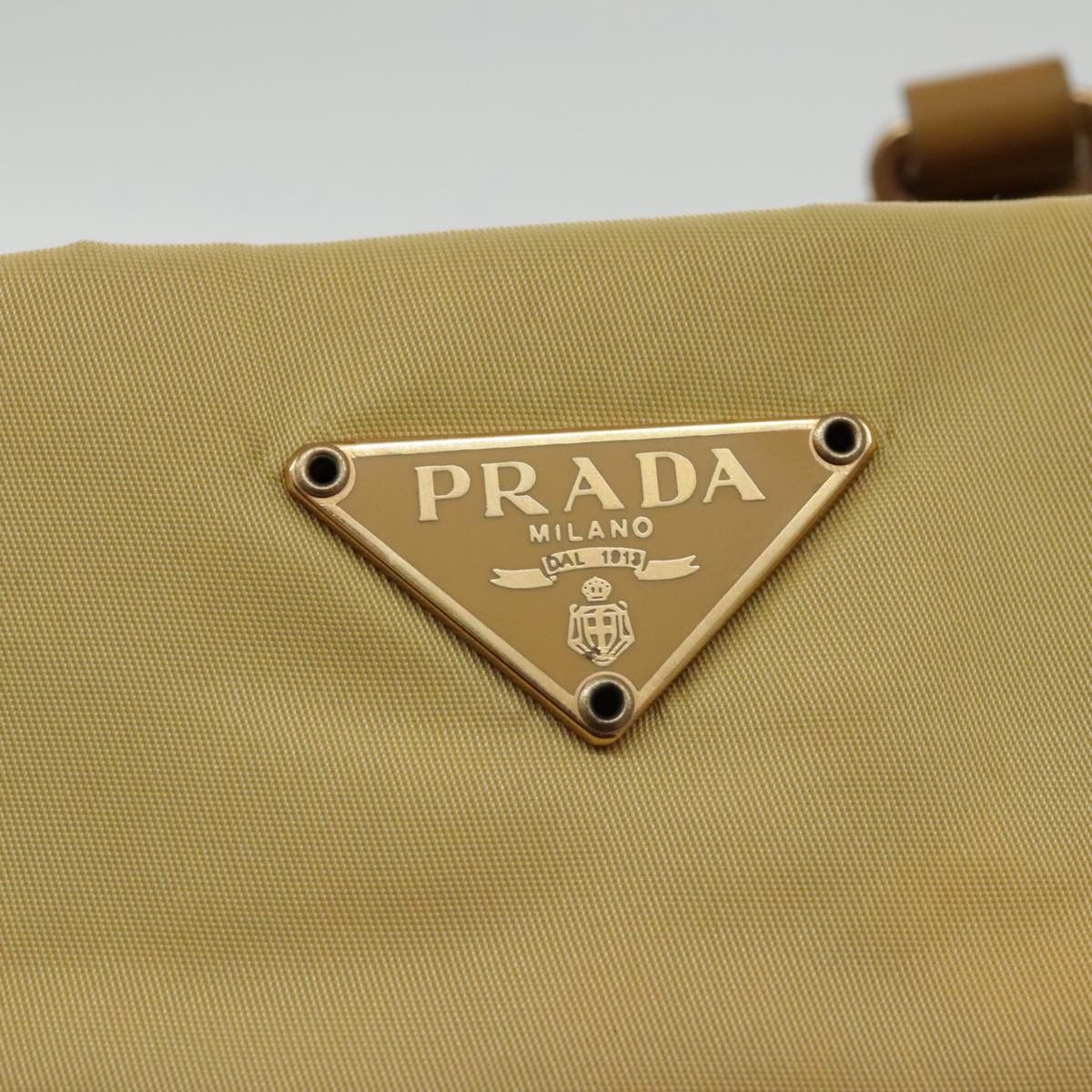 Prada Triangle Logo Beige Synthetic Shoulder Bag (Pre-Owned) Size ONE SIZE - 19 Thumbnail