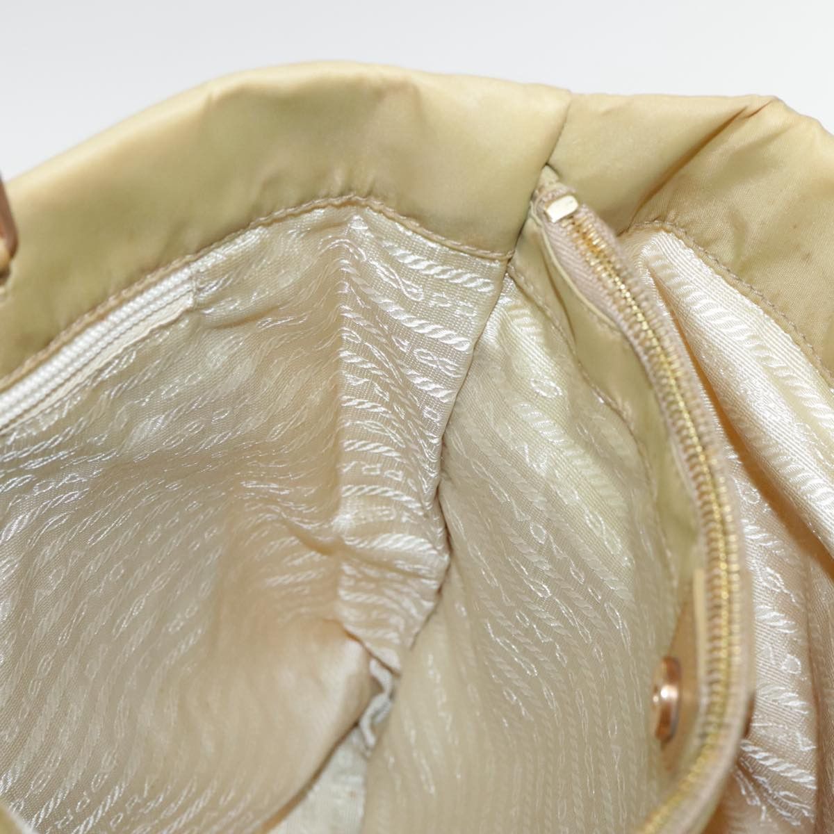 Prada Triangle Logo Beige Synthetic Shoulder Bag (Pre-Owned) Size ONE SIZE - 20 Thumbnail