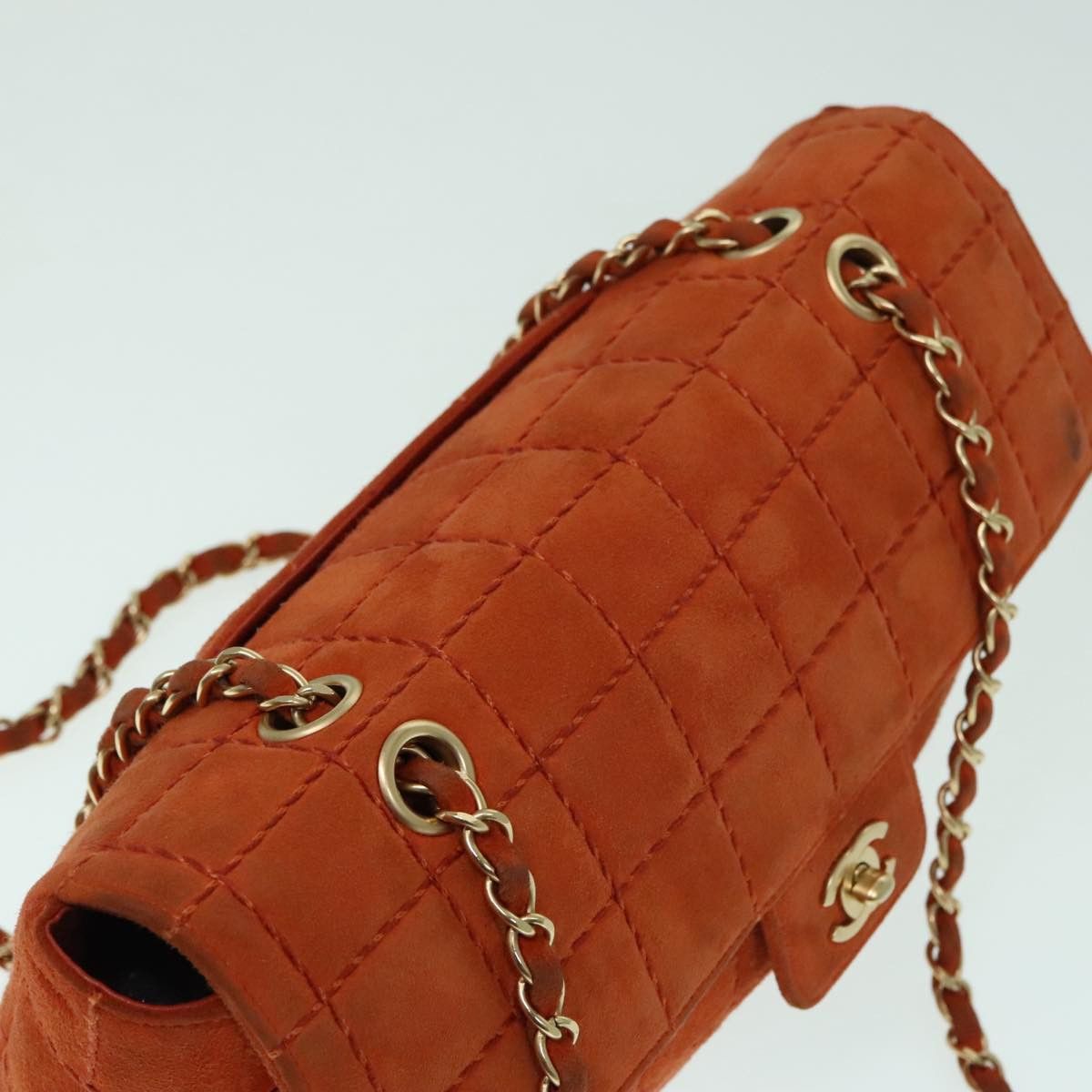 Chanel Chocolate Bar Gold Suede Shoulder Bag (Pre-Owned) Size ONE SIZE - 15 Thumbnail