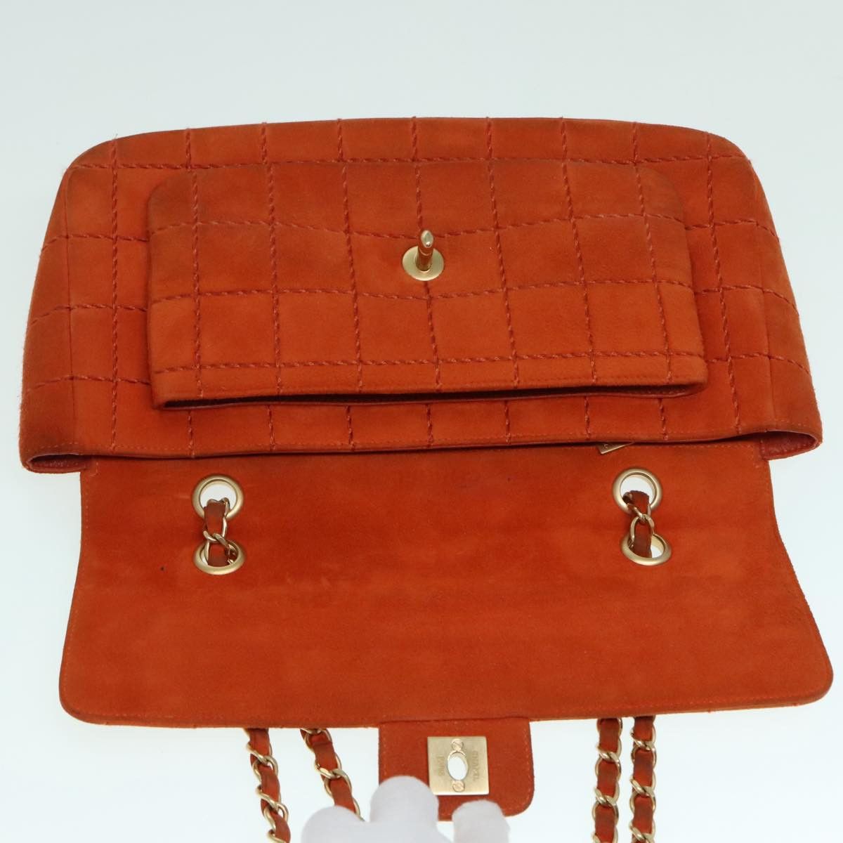 Chanel Chocolate Bar Gold Suede Shoulder Bag (Pre-Owned) Size ONE SIZE - 10 Thumbnail