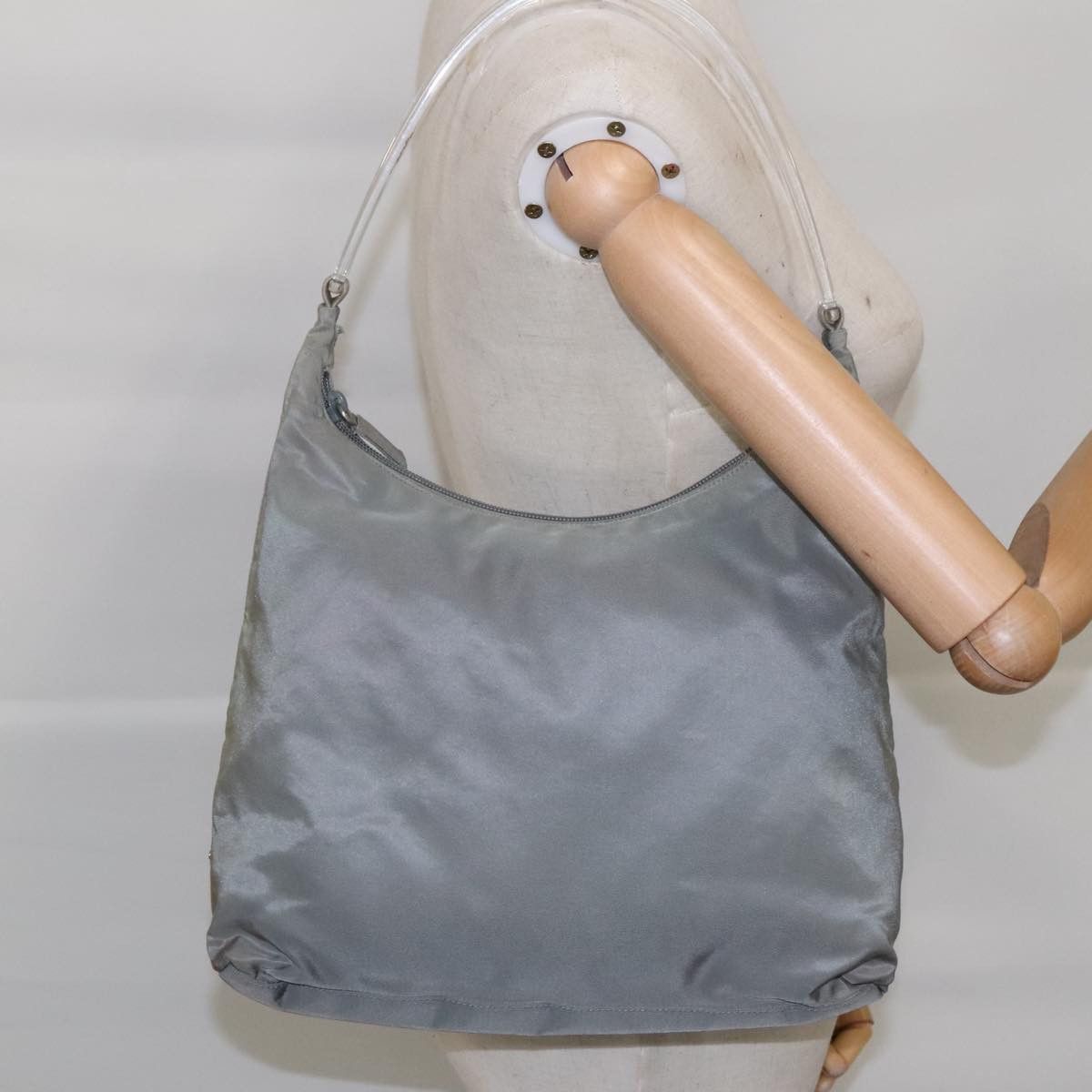 Prada Tessuto Grey Synthetic Shoulder Bag (Pre-Owned) Size ONE SIZE - 15 Thumbnail