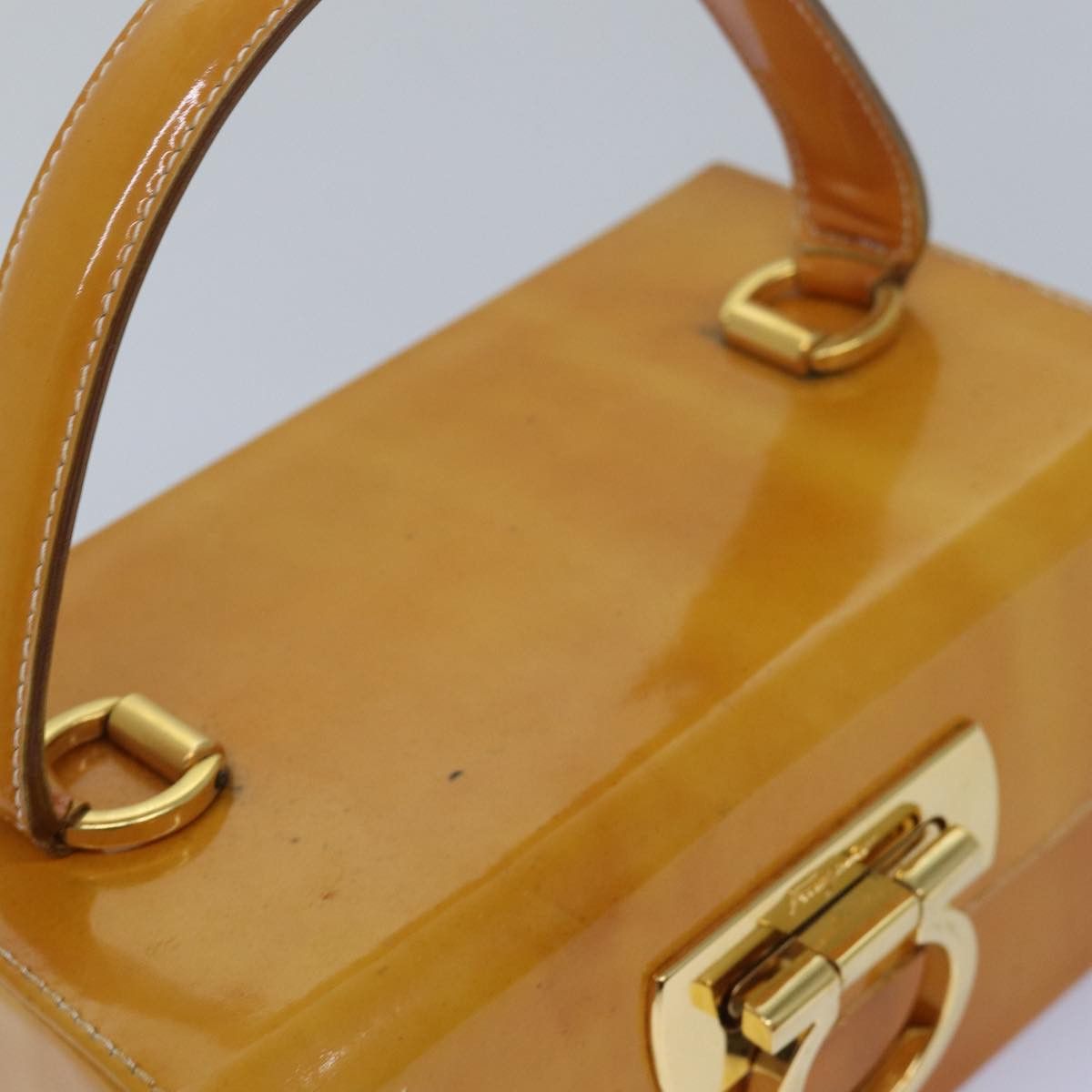Salvatore Ferragamo Gancini Yellow Leather Handbag (Pre-Owned) Size ONE SIZE - 10 Thumbnail