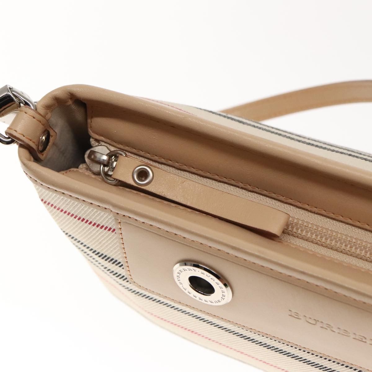 Burberry Beige Canvas Shoulder Bag (Pre-Owned) Size ONE SIZE - 11 Thumbnail