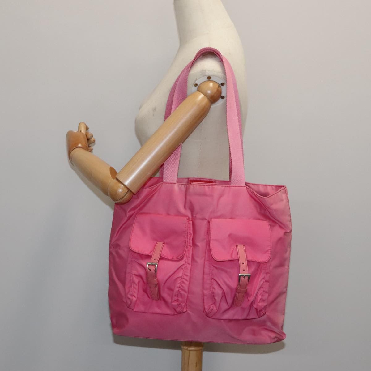 Prada Tessuto Pink Synthetic Tote Bag (Pre-Owned) Size ONE SIZE - 15 Thumbnail
