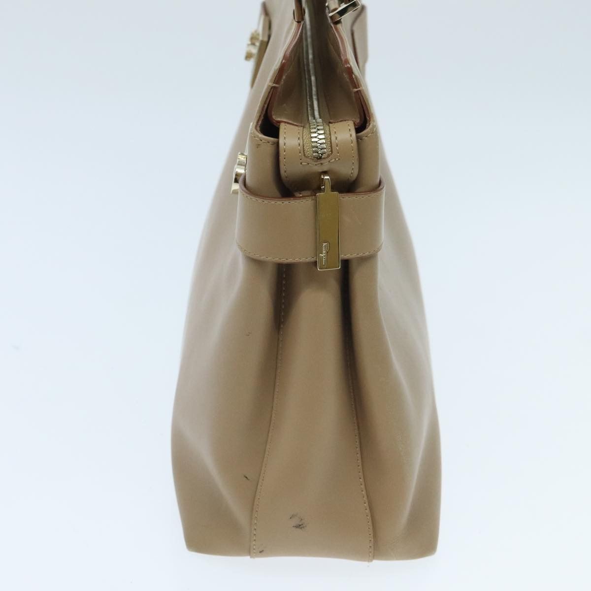 Salvatore Ferragamo Gancini Beige Leather Tote Bag (Pre-Owned) Size ONE SIZE - 3 Thumbnail
