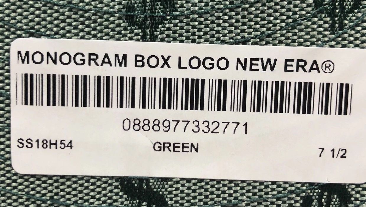 Supreme Supreme Monogram Box Logo New Era Green (Size: 7-1/2