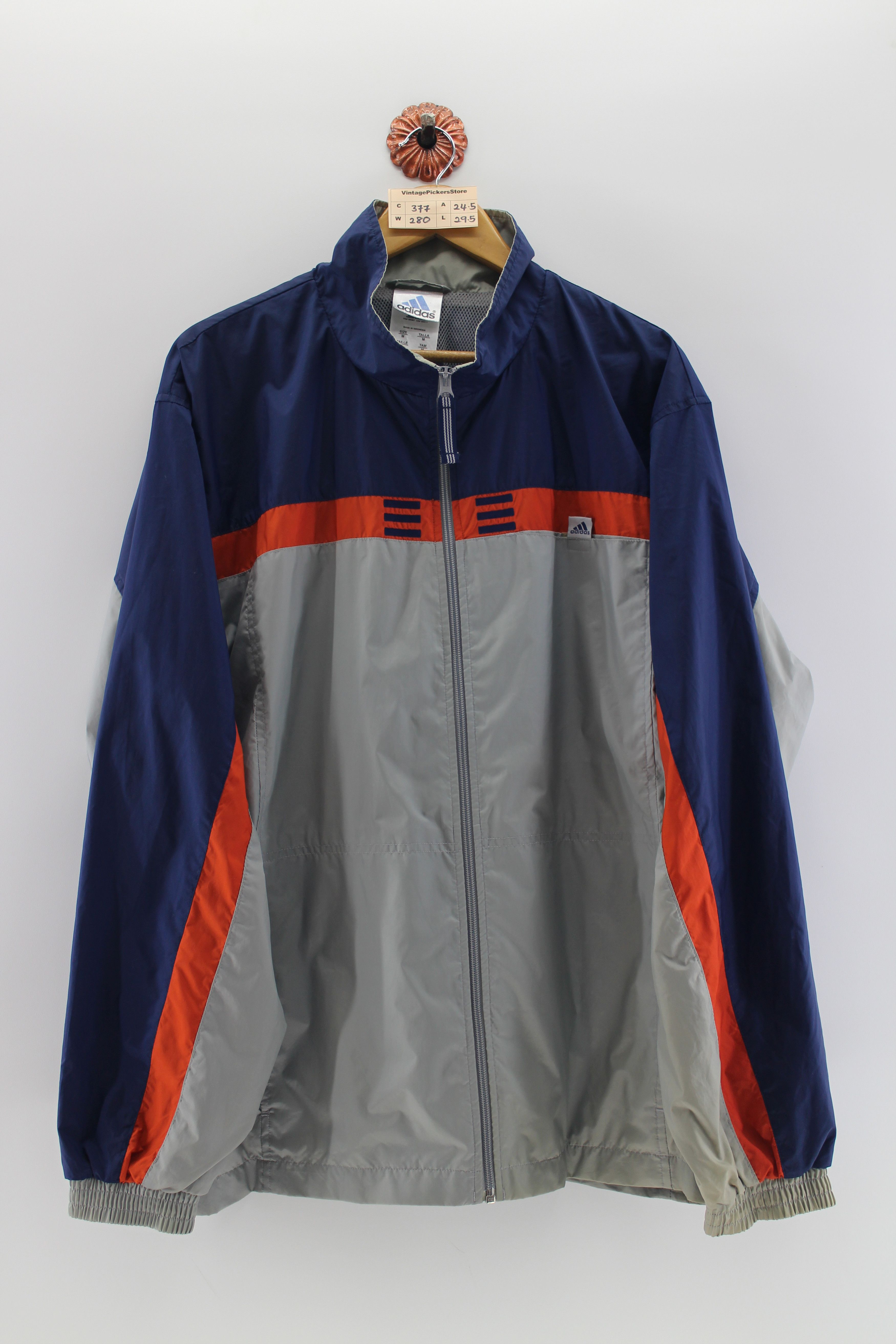 ADIDAS Windbreaker Medium Unisex Vintage 1990's Adidas Track Top