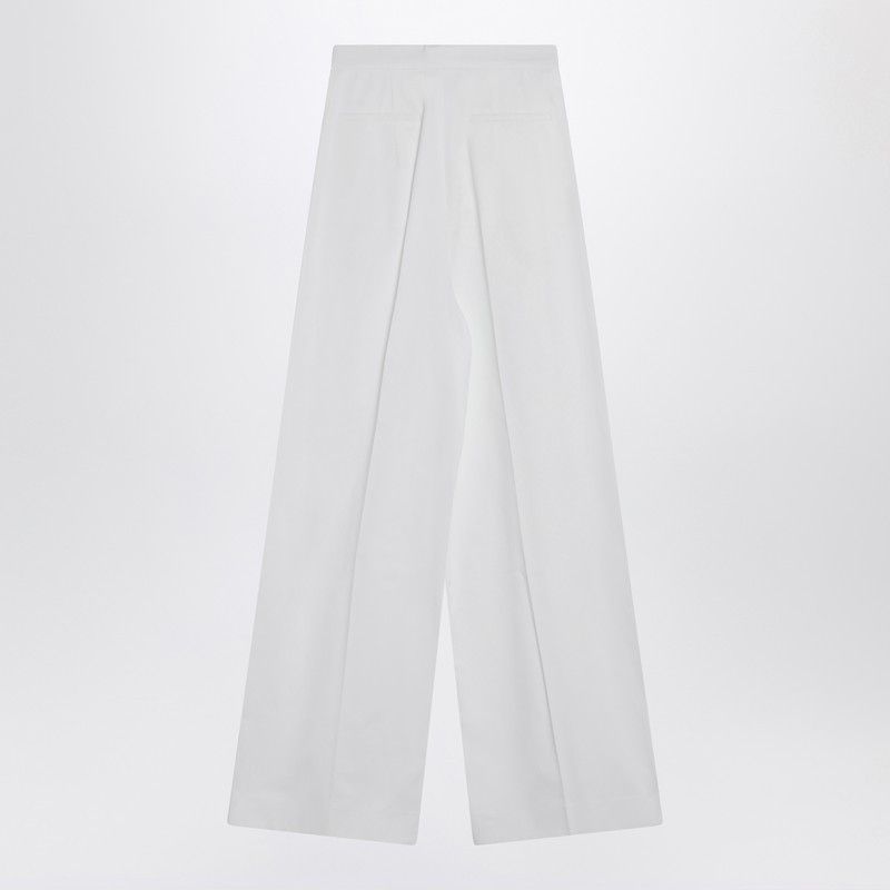 Givenchy Givenchy White Pleated Cotton Trousers Size 28" / US 6 / IT 42 - 2 Thumbnail