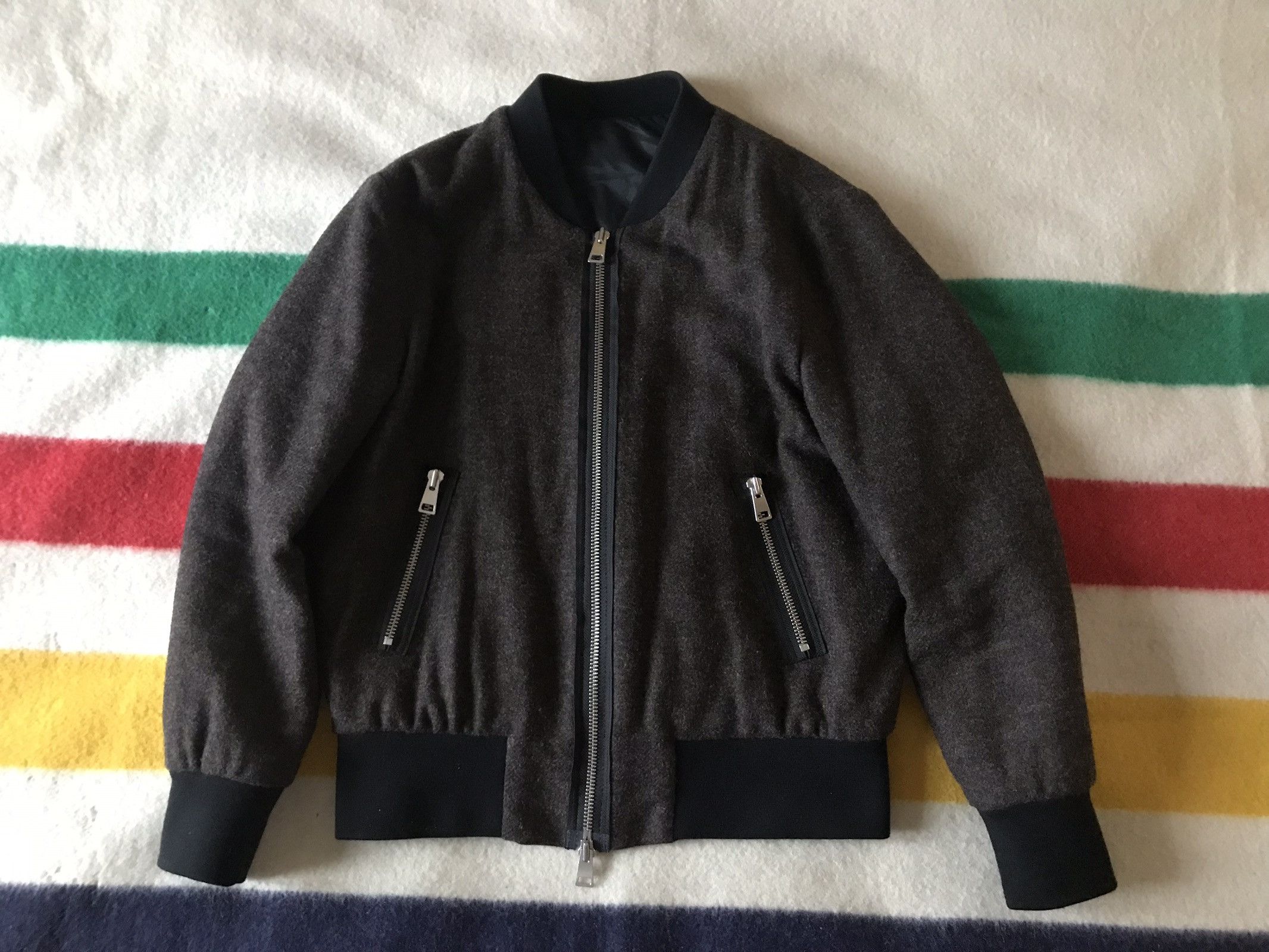 AMI AMI Paris FW15 Wool Bomber Jacket $550 retail Size US L / EU 52-54 / 3 - 1 Thumbnail