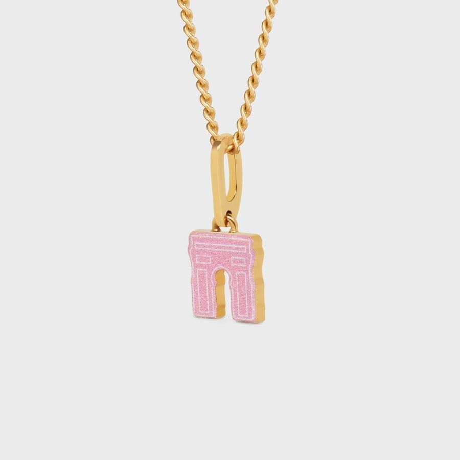 Celine Arc De Triomphe Pendant in Brass with gold finish Size ONE SIZE - 4 Thumbnail