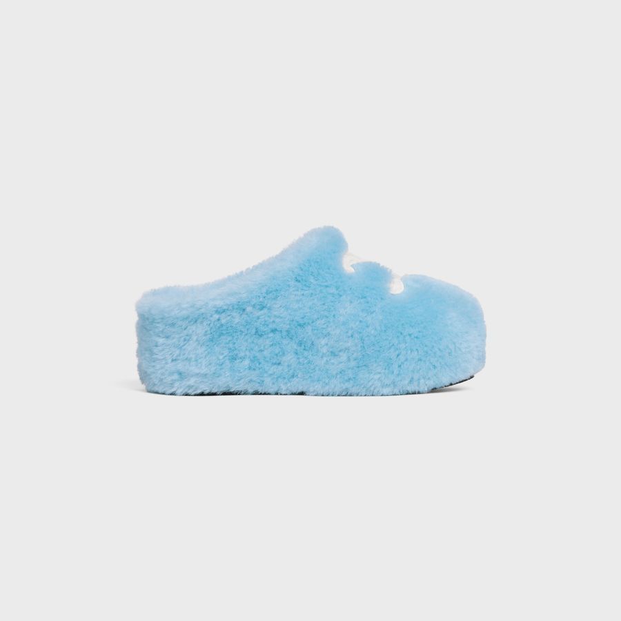 Celine Fur Mule in shearling Blue Size US 9 / IT 39 - 2 Thumbnail