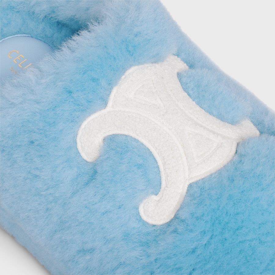 Celine Fur Mule in shearling Blue Size US 12 / IT 42 - 4 Thumbnail