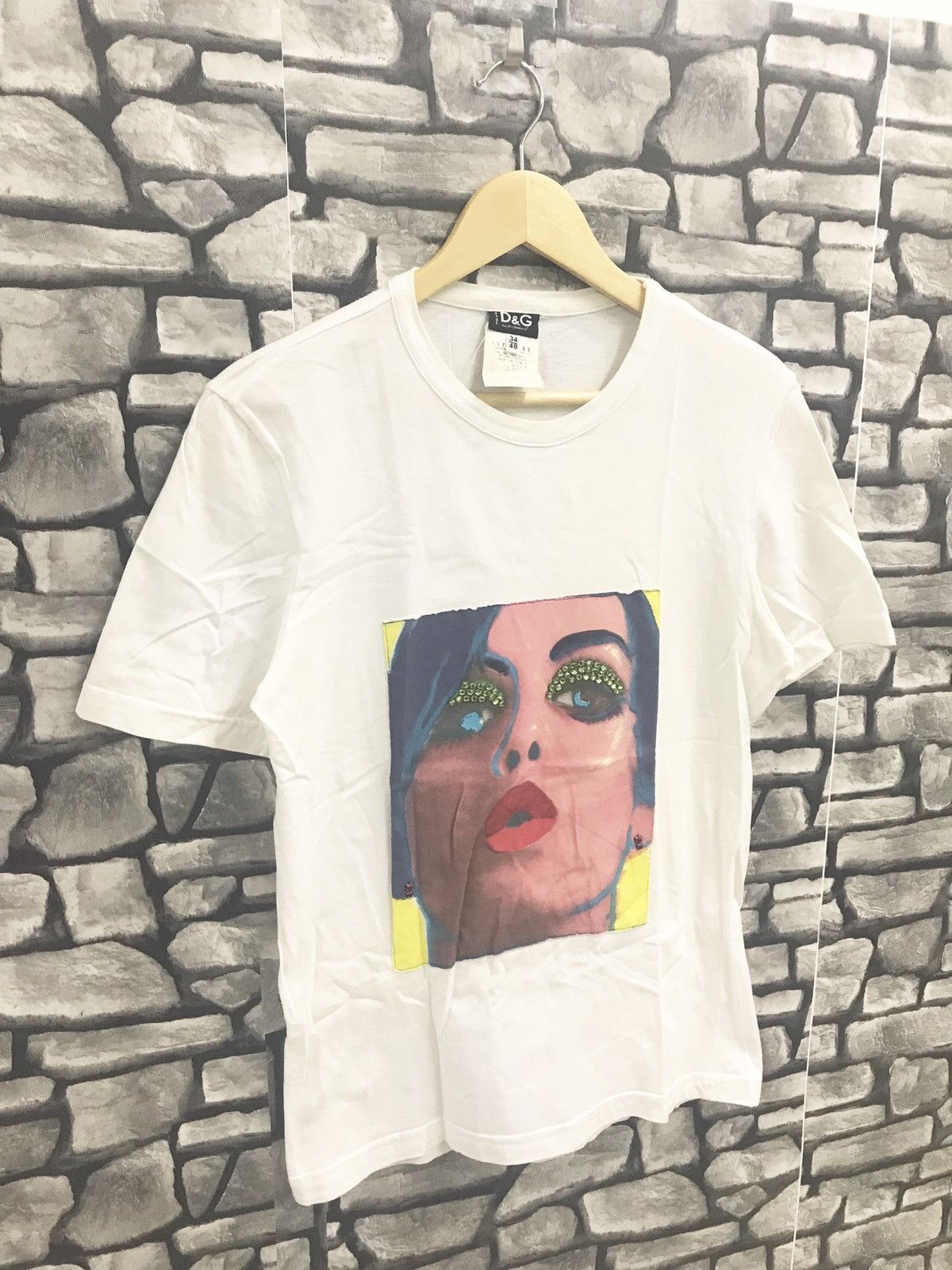 Dolce & Gabbana D&G Jeweled Sexy Lady Face Tshirt Size US S / EU 44-46 / 1 - 3 Thumbnail