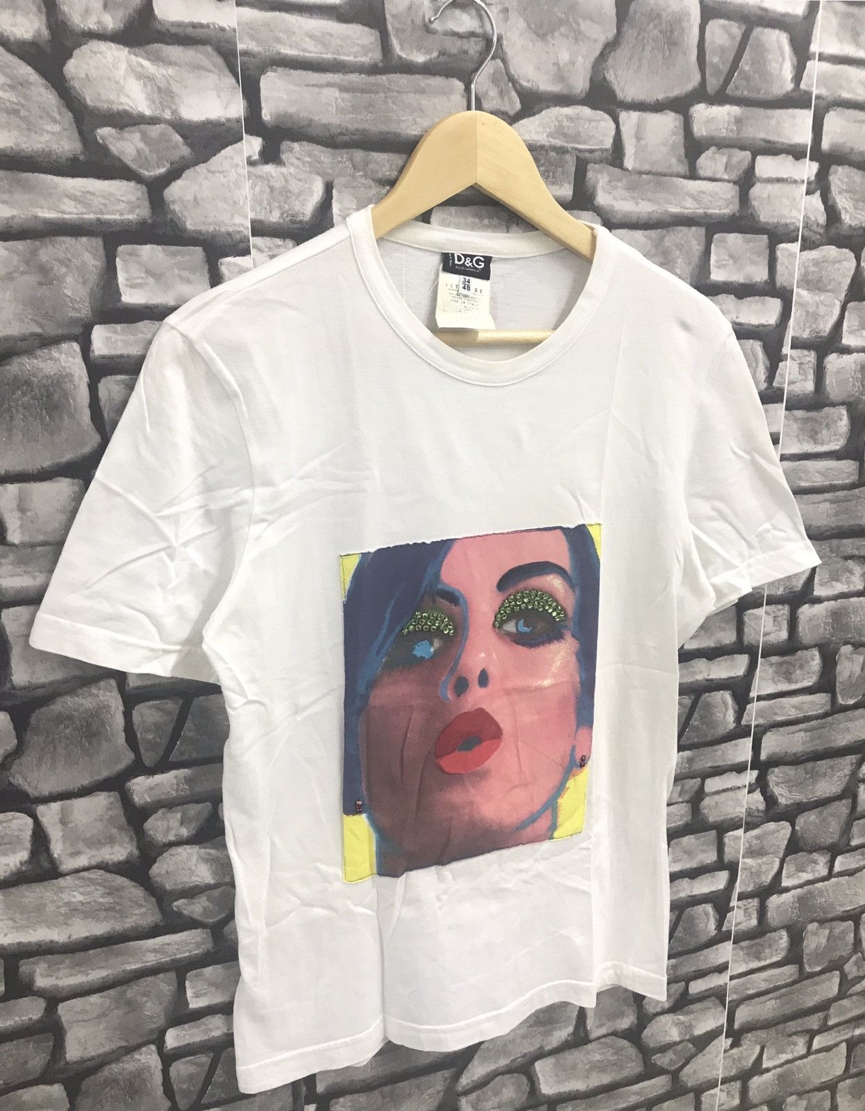 D&G Jeweled Sexy Lady Face Tshirt