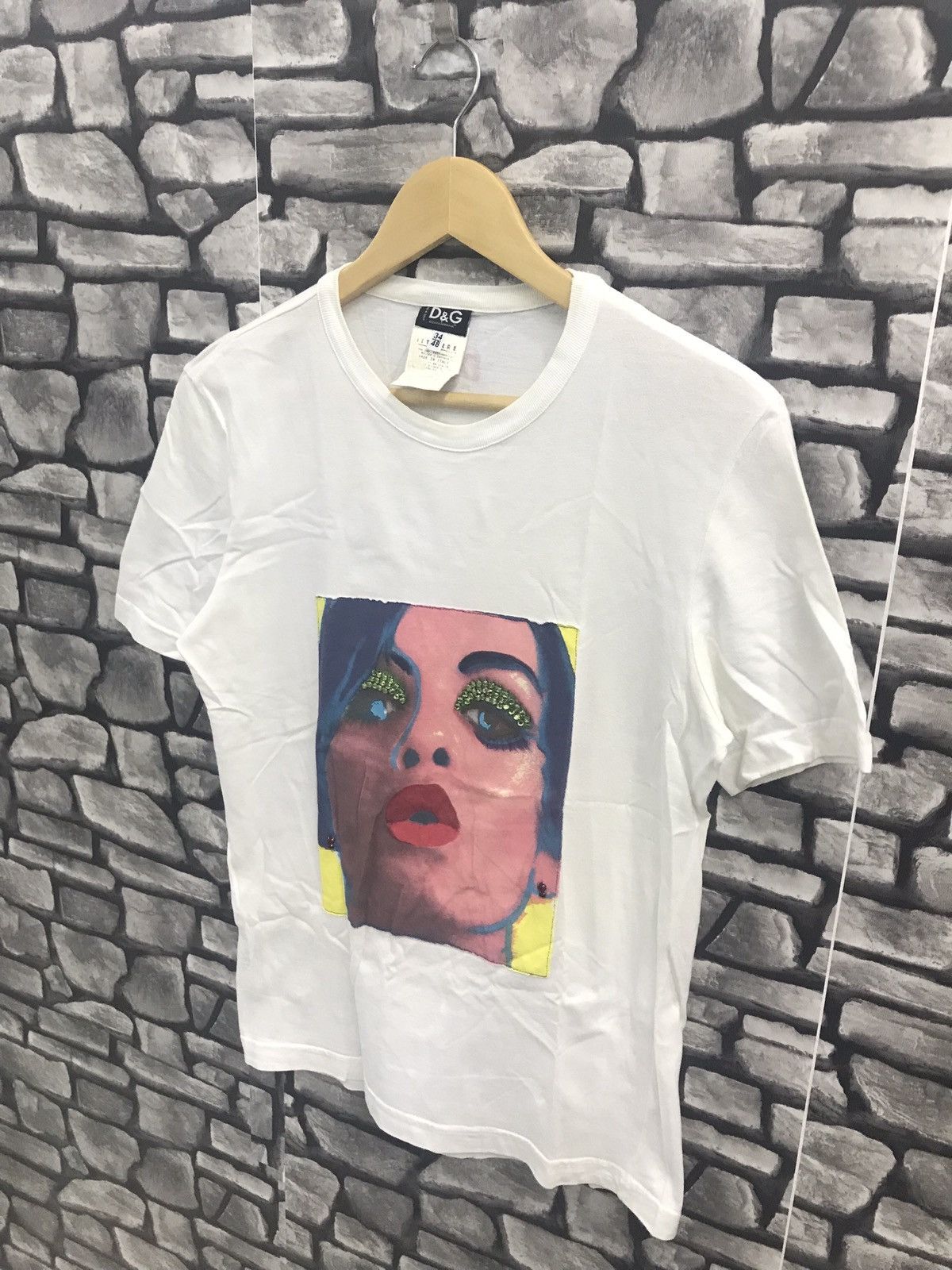 Dolce & Gabbana D&G Jeweled Sexy Lady Face Tshirt Size US S / EU 44-46 / 1 - 4 Thumbnail