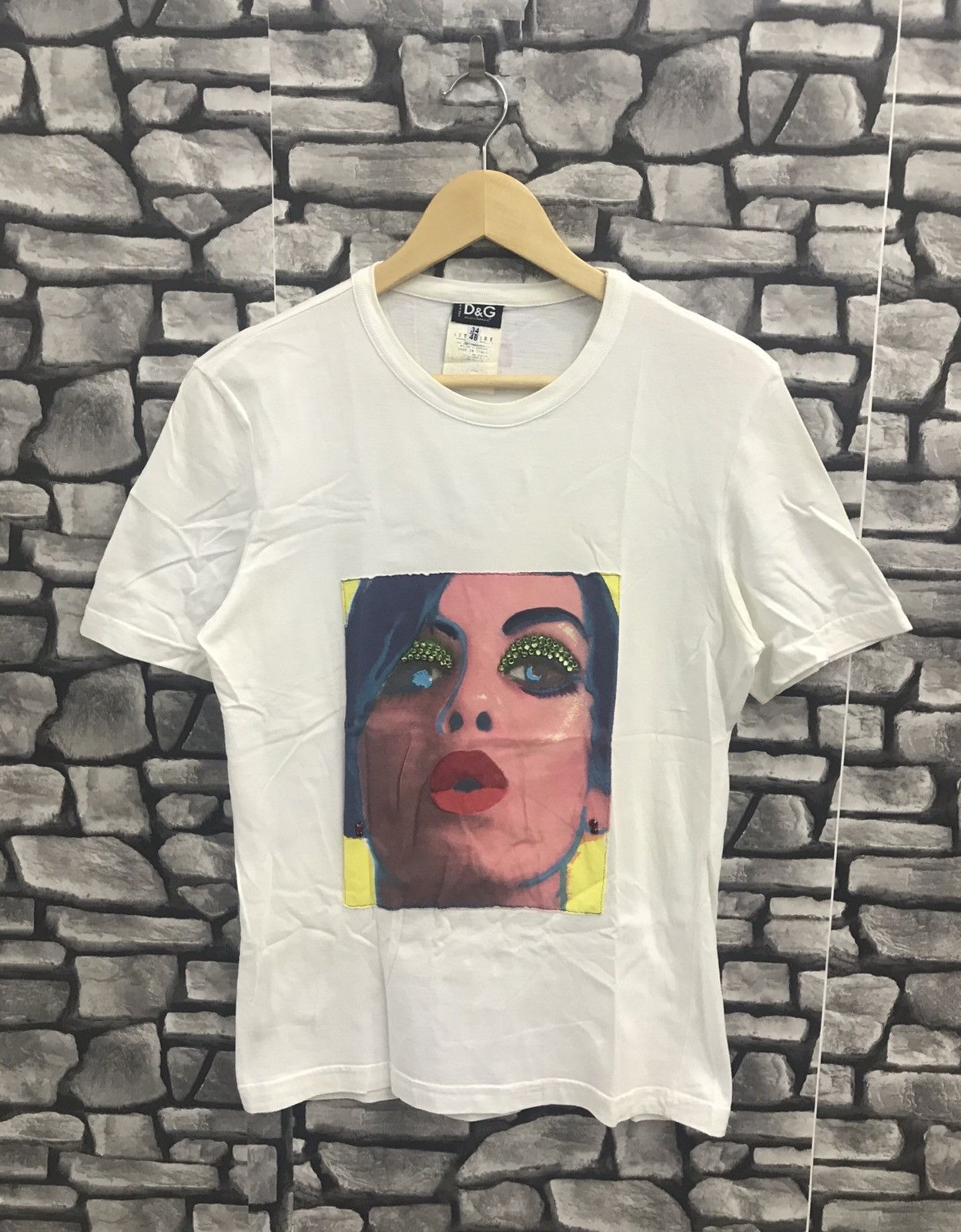 Dolce & Gabbana D&G Jeweled Sexy Lady Face Tshirt Size US S / EU 44-46 / 1 - 2 Thumbnail