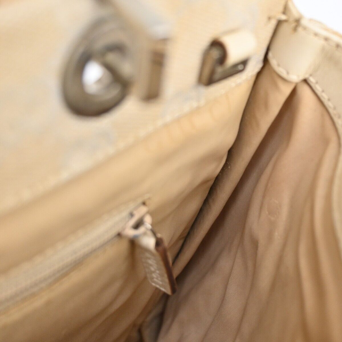 Gucci Bamboo Beige Canvas Handbag (Pre-Owned) Size ONE SIZE - 9 Thumbnail