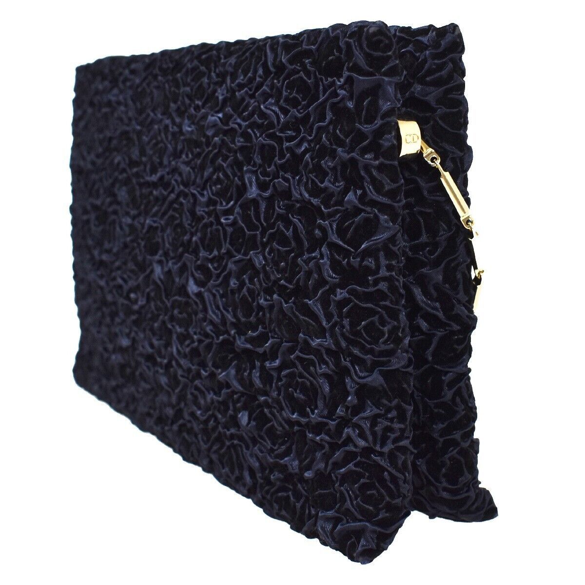 Dior Navy Velvet Clutch Bag (Pre-Owned) Size ONE SIZE - 3 Thumbnail