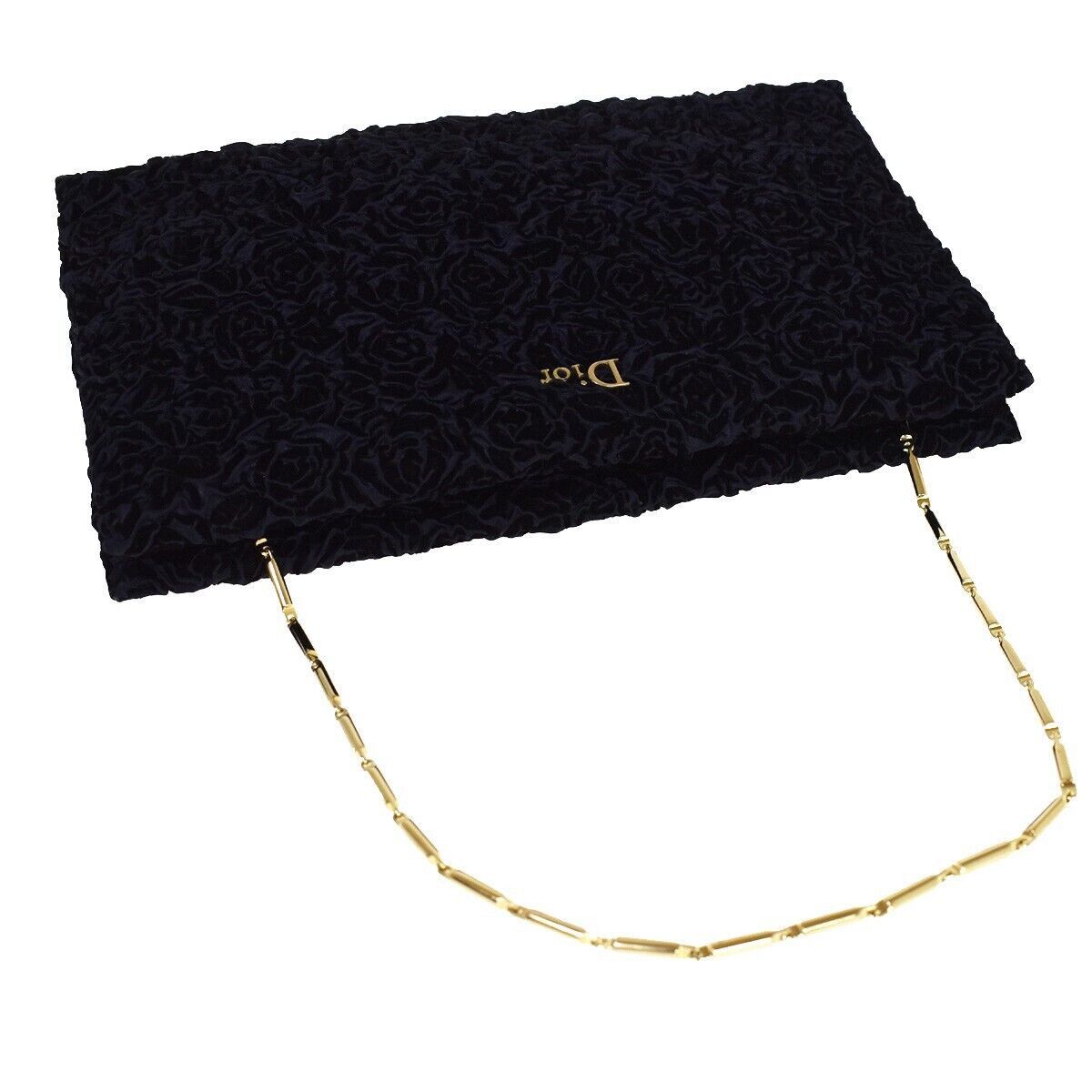 Dior Navy Velvet Clutch Bag (Pre-Owned) Size ONE SIZE - 4 Thumbnail