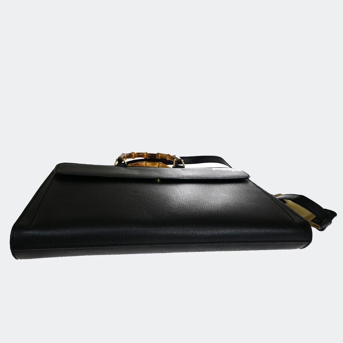Gucci Bamboo Black Leather Briefcase Bag (Pre-Owned) Size ONE SIZE - 10 Thumbnail