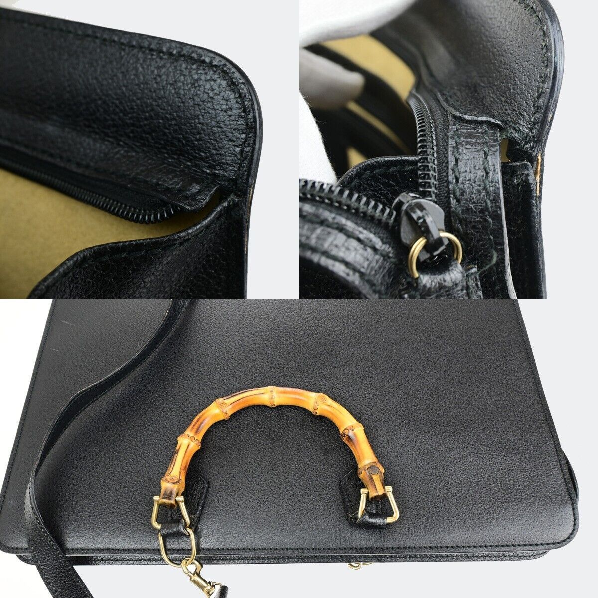 Gucci Bamboo Black Leather Briefcase Bag (Pre-Owned) Size ONE SIZE - 17 Thumbnail