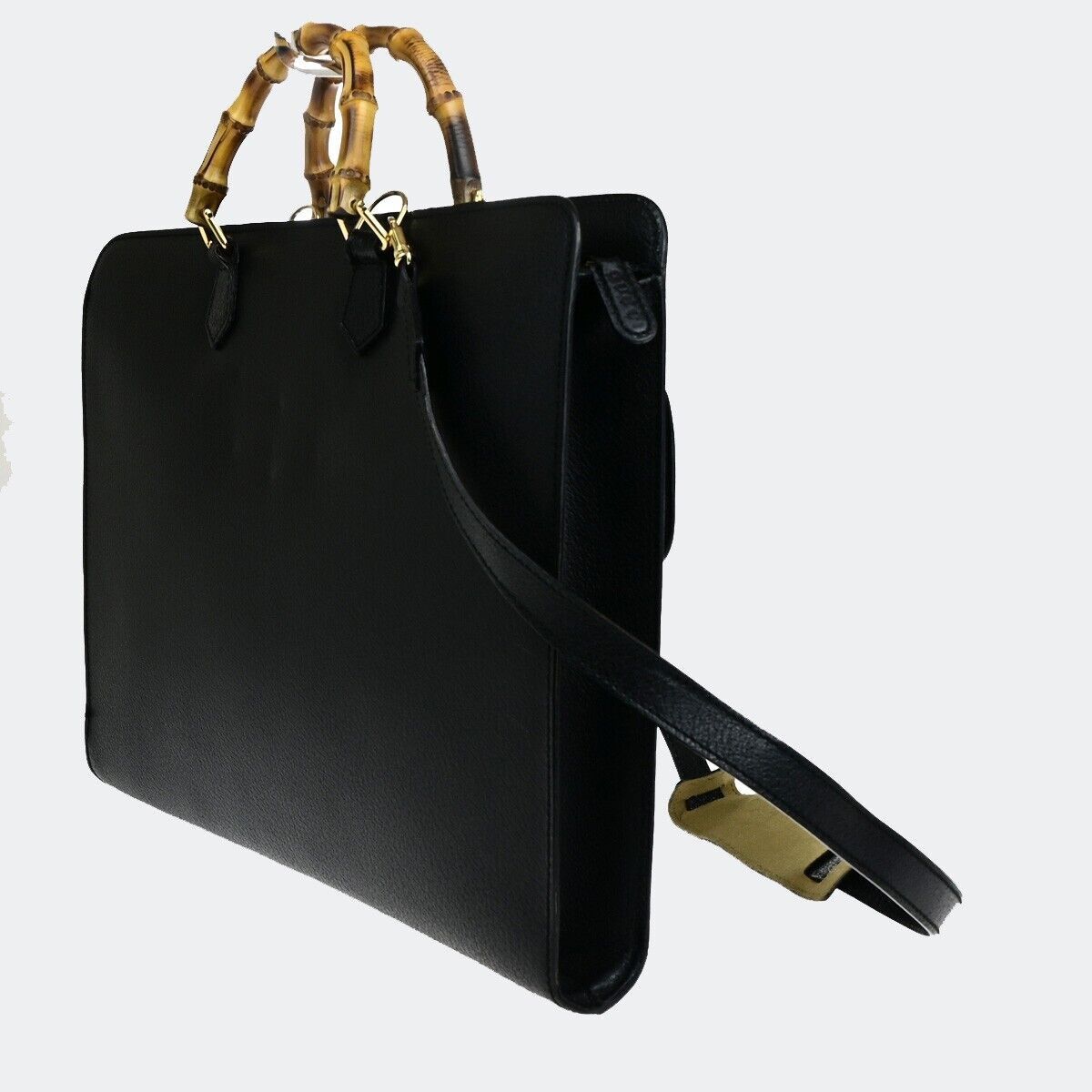 Gucci Bamboo Black Leather Briefcase Bag (Pre-Owned) Size ONE SIZE - 4 Thumbnail