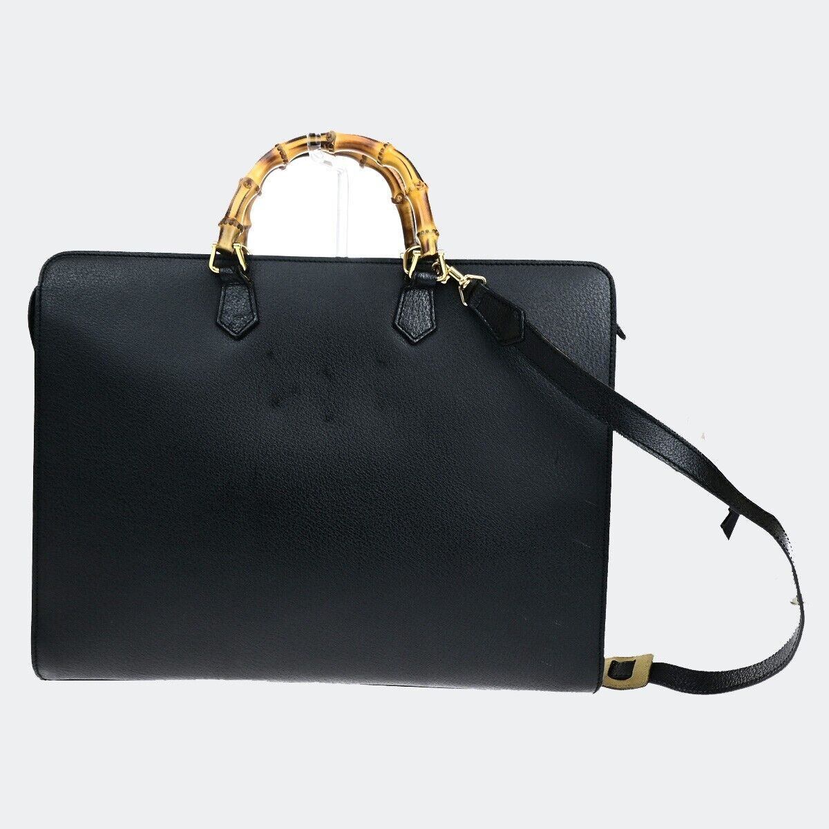 Gucci Bamboo Black Leather Briefcase Bag (Pre-Owned) Size ONE SIZE - 2 Thumbnail