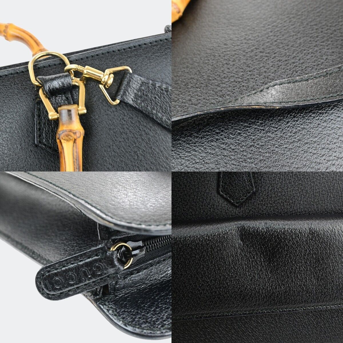 Gucci Bamboo Black Leather Briefcase Bag (Pre-Owned) Size ONE SIZE - 7 Thumbnail