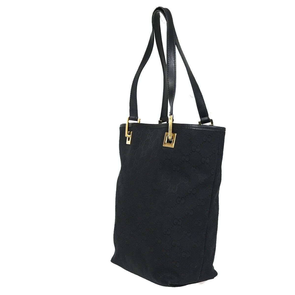 Gucci Black Canvas Tote Bag (Pre-Owned) Size ONE SIZE - 3 Thumbnail
