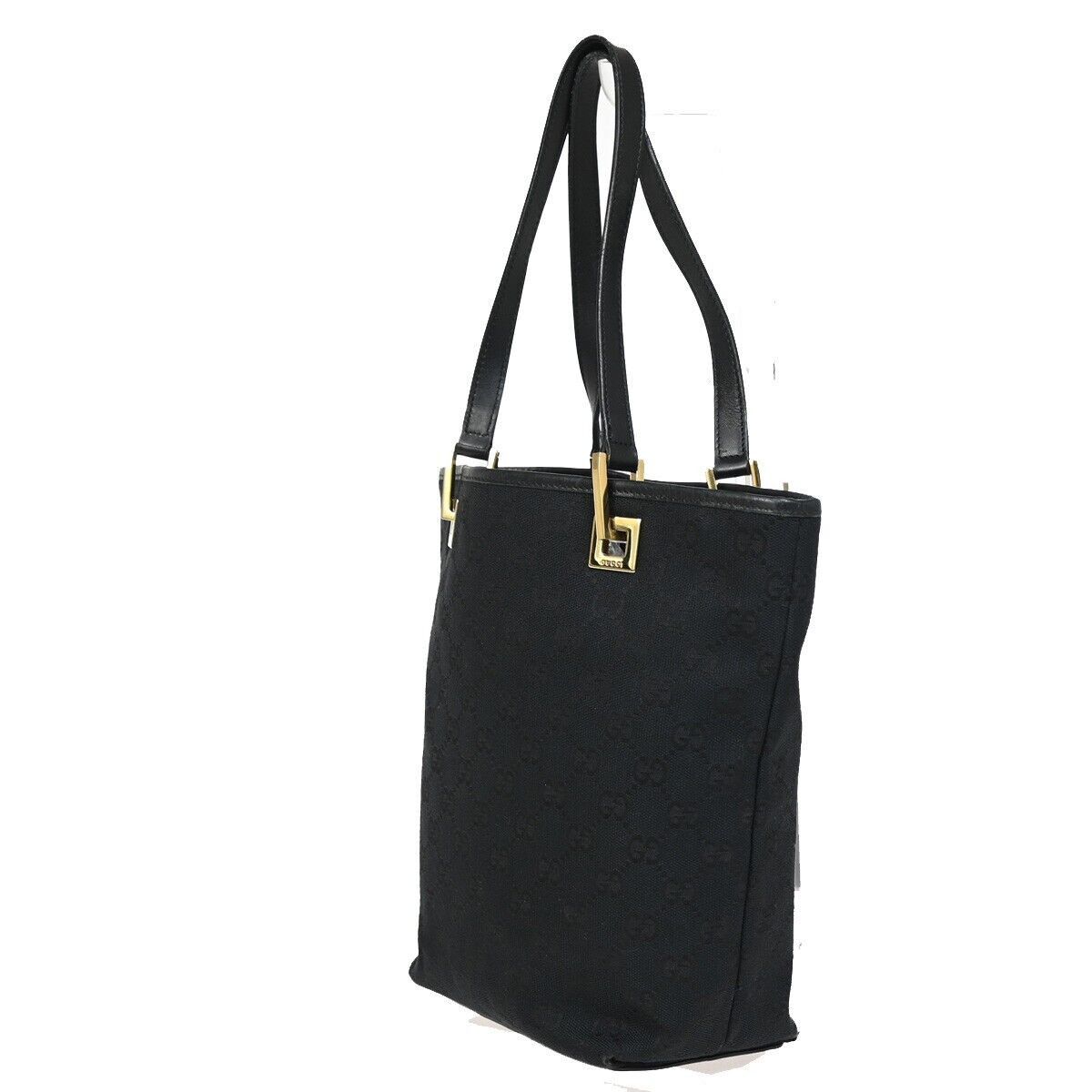 Gucci Black Canvas Tote Bag (Pre-Owned) Size ONE SIZE - 4 Thumbnail