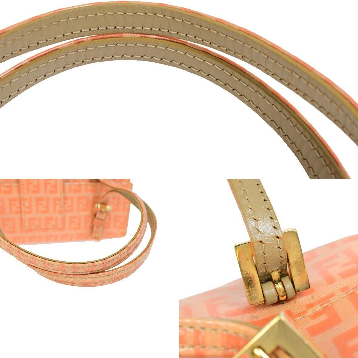 Fendi Ff Orange Canvas Shoulder Bag (Pre-Owned) Size ONE SIZE - 11 Thumbnail