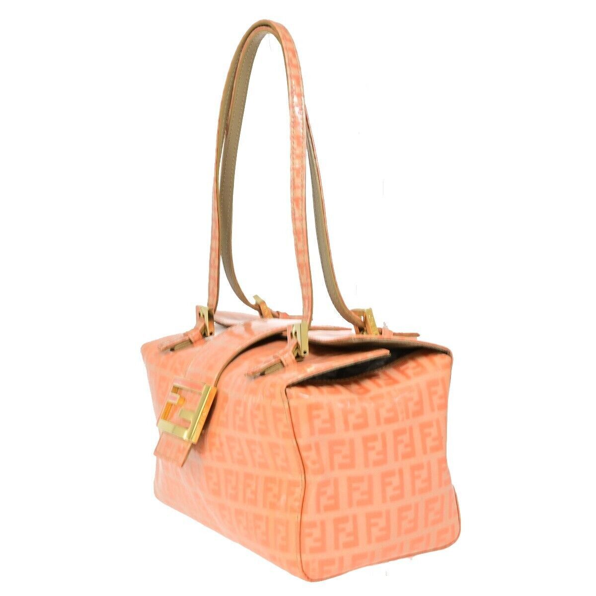 Fendi Ff Orange Canvas Shoulder Bag (Pre-Owned) Size ONE SIZE - 3 Thumbnail