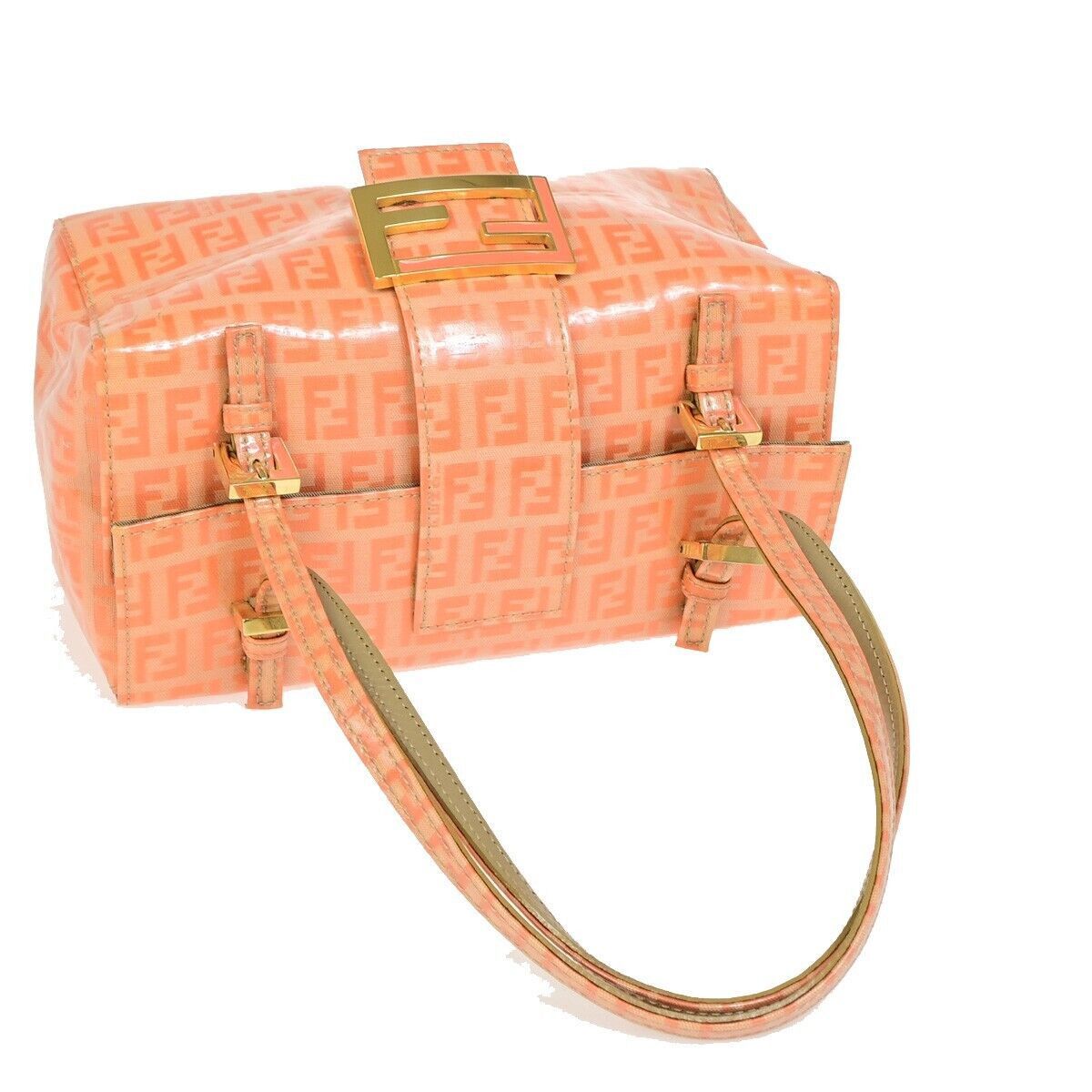 Fendi Ff Orange Canvas Shoulder Bag (Pre-Owned) Size ONE SIZE - 4 Thumbnail