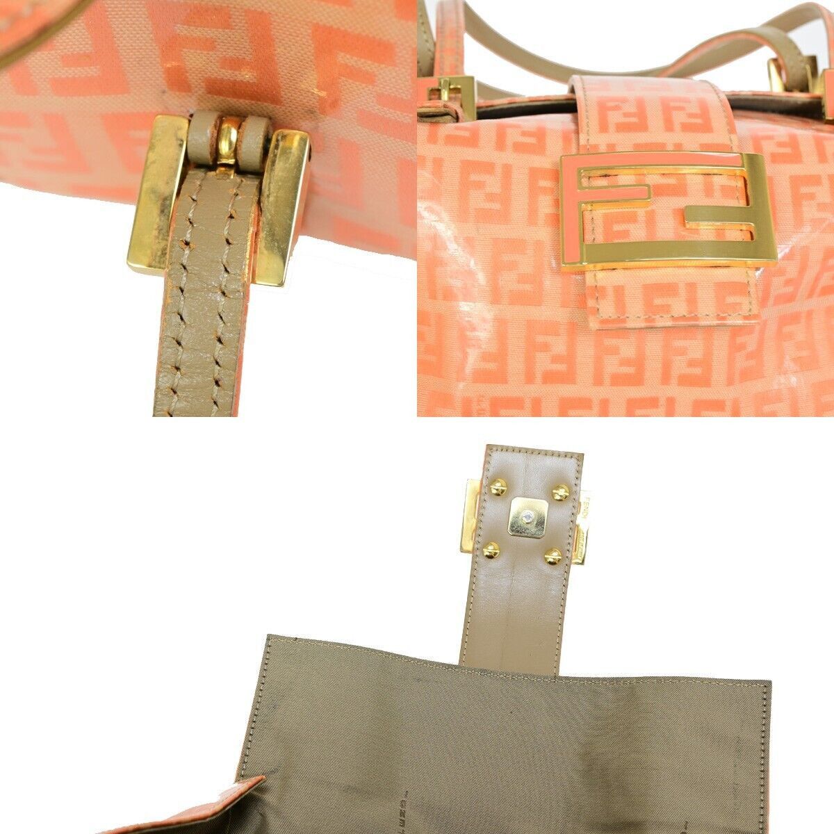 Fendi Ff Orange Canvas Shoulder Bag (Pre-Owned) Size ONE SIZE - 6 Thumbnail