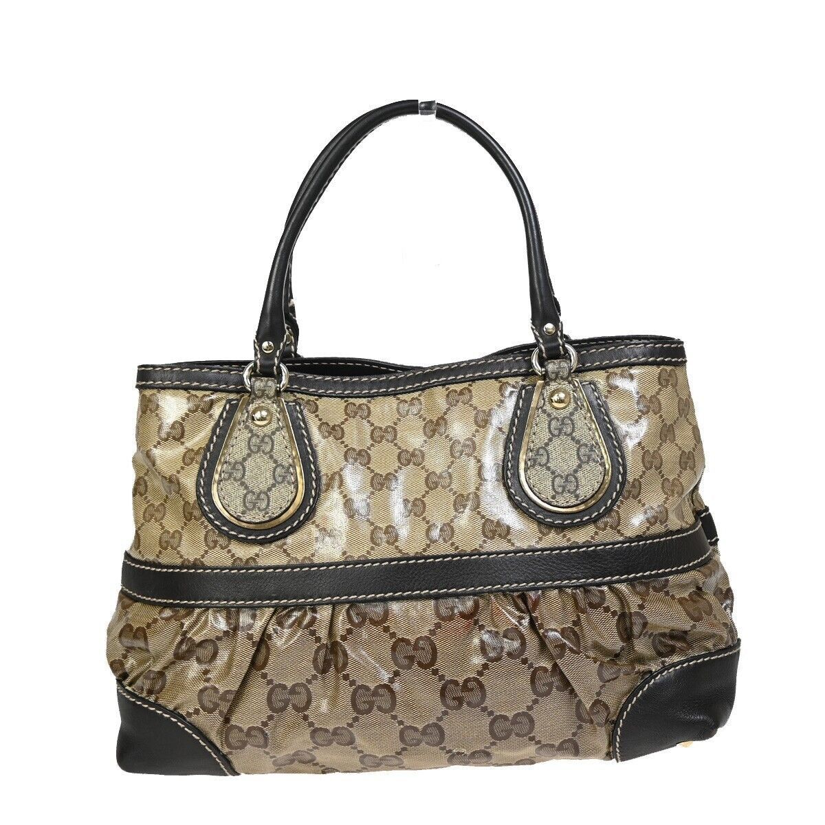 Gucci Gg Crystal Brown Canvas Handbag (Pre-Owned) Size ONE SIZE - 2 Thumbnail