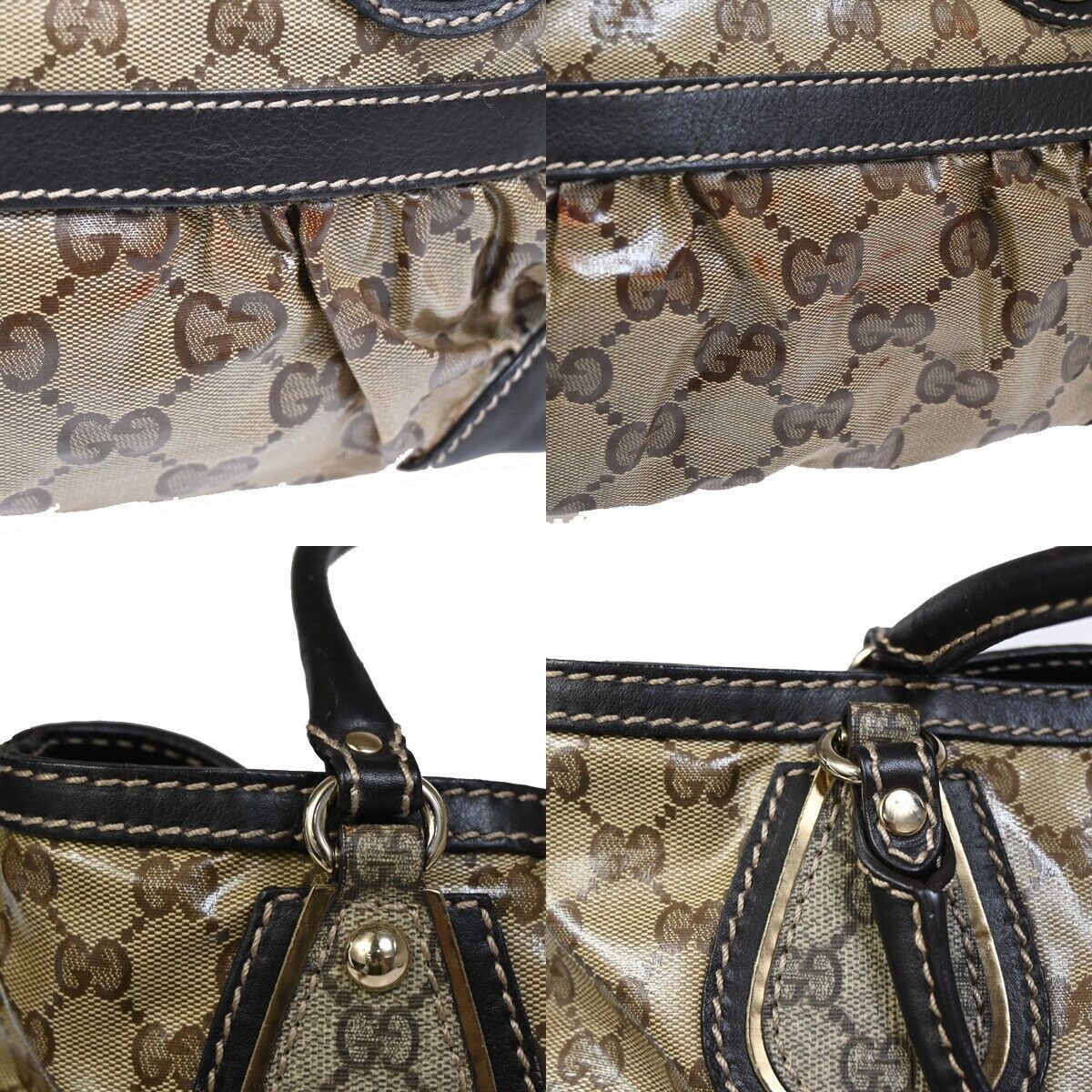 Gucci Gg Crystal Brown Canvas Handbag (Pre-Owned) Size ONE SIZE - 11 Thumbnail