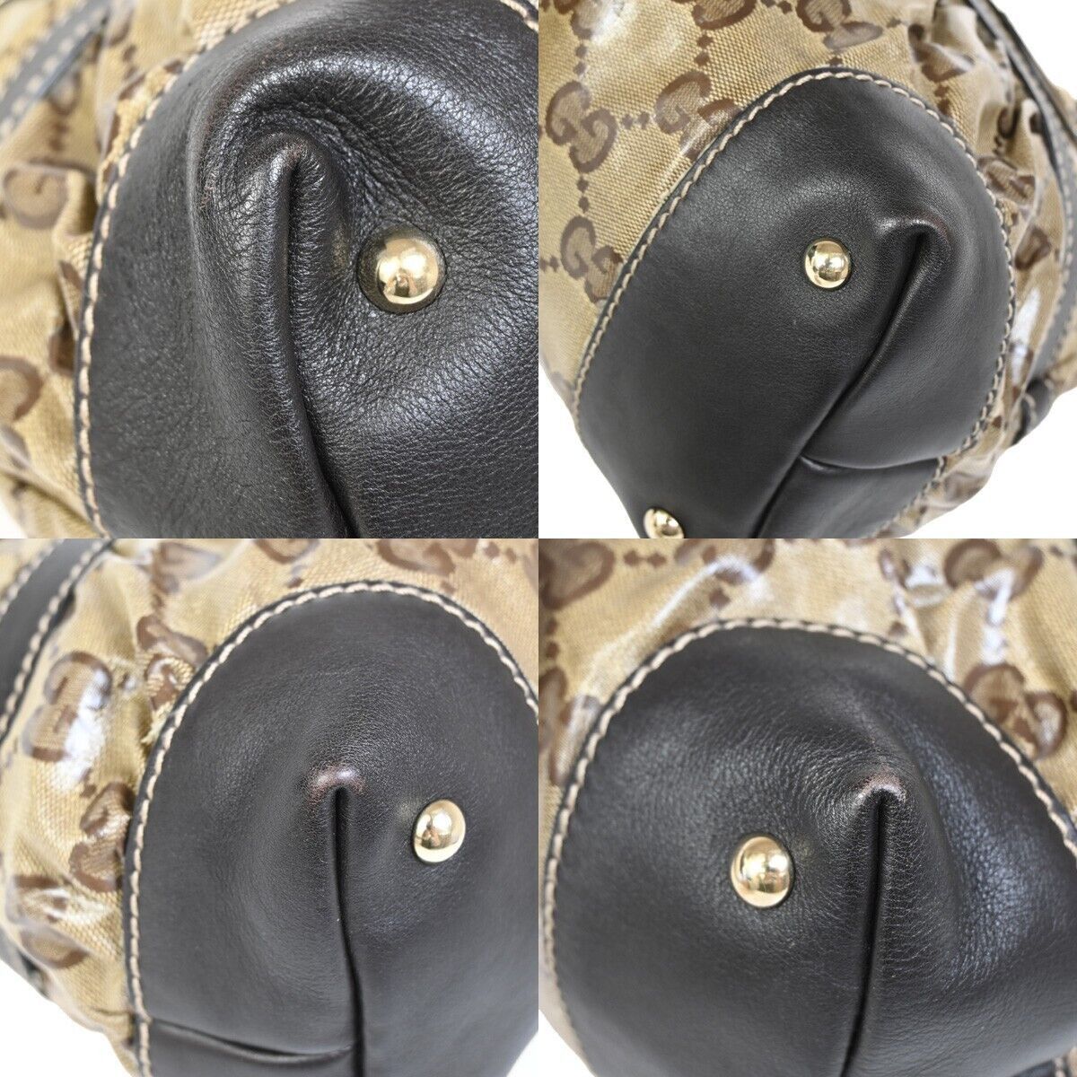 Gucci Gg Crystal Brown Canvas Handbag (Pre-Owned) Size ONE SIZE - 8 Thumbnail