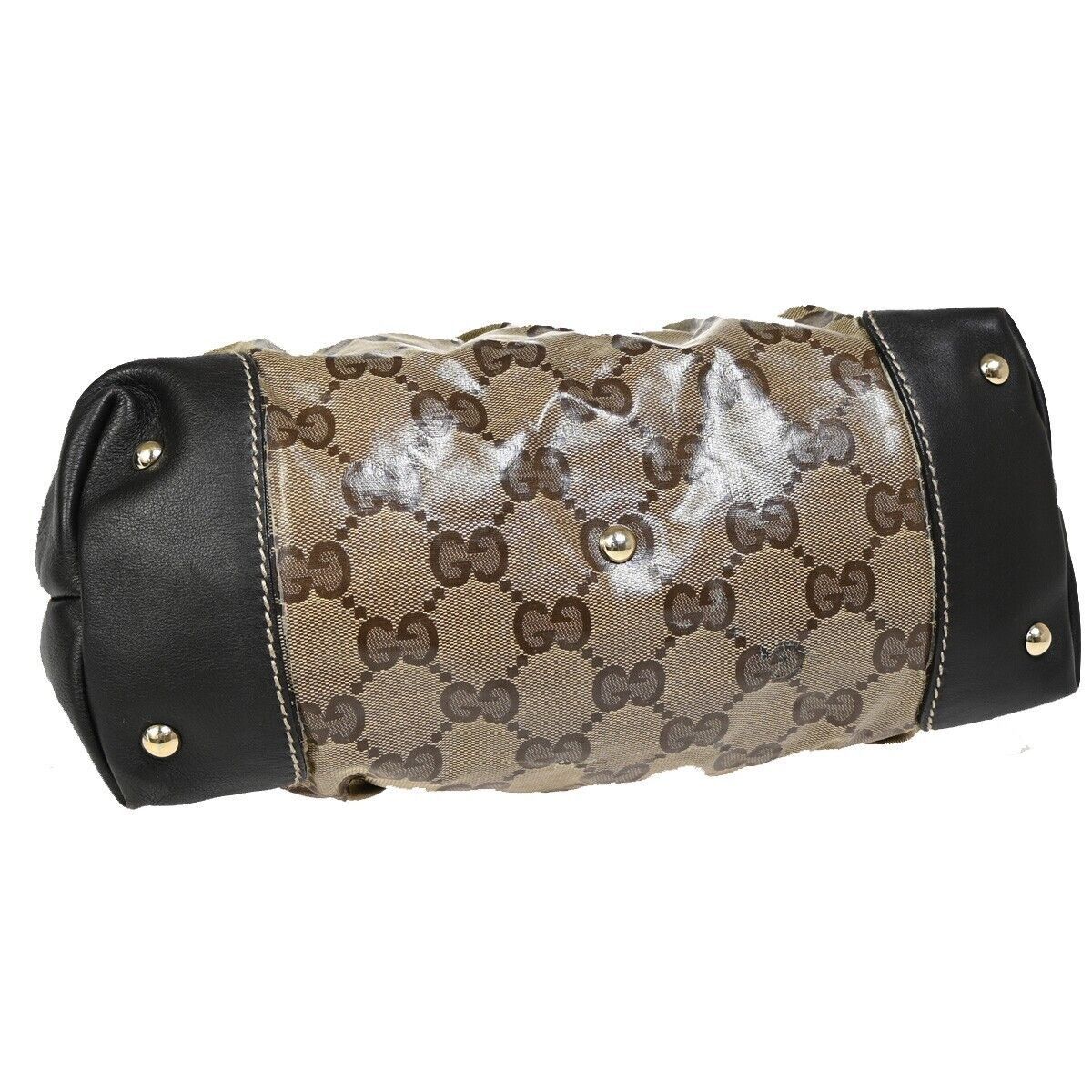 Gucci Gg Crystal Brown Canvas Handbag (Pre-Owned) Size ONE SIZE - 3 Thumbnail