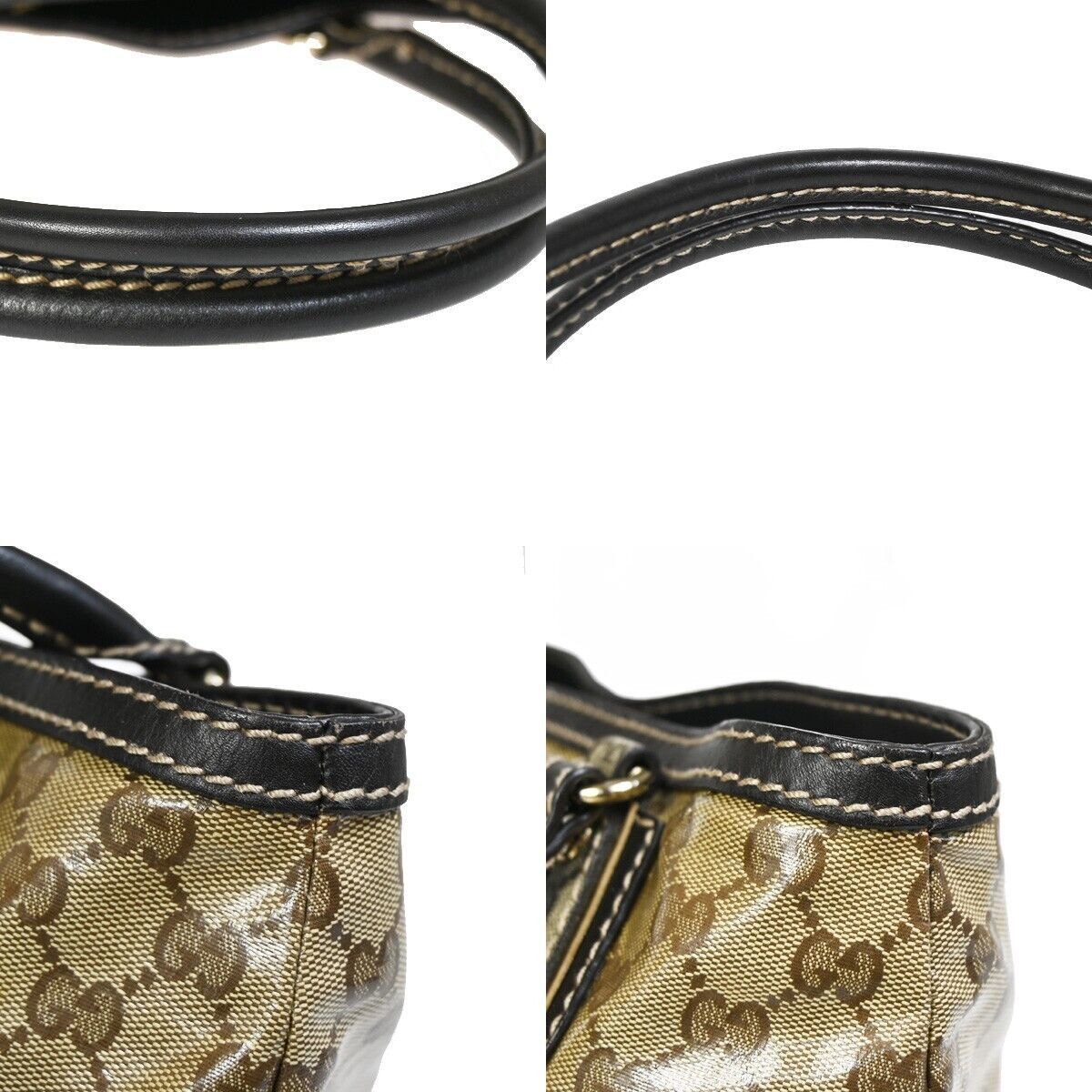 Gucci Gg Crystal Brown Canvas Handbag (Pre-Owned) Size ONE SIZE - 17 Thumbnail