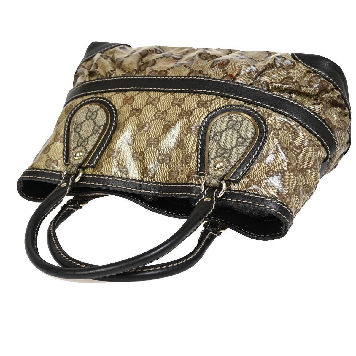 Gucci Gg Crystal Brown Canvas Handbag (Pre-Owned) Size ONE SIZE - 4 Thumbnail