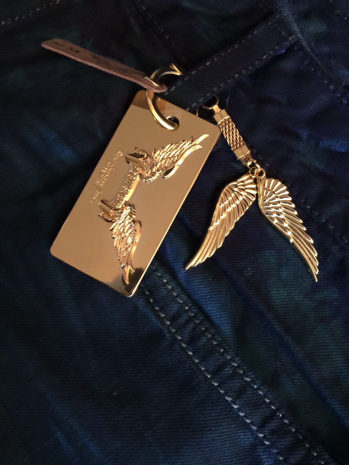 RARE hotsell Vintage Robins Jeans Black and Gold Wings