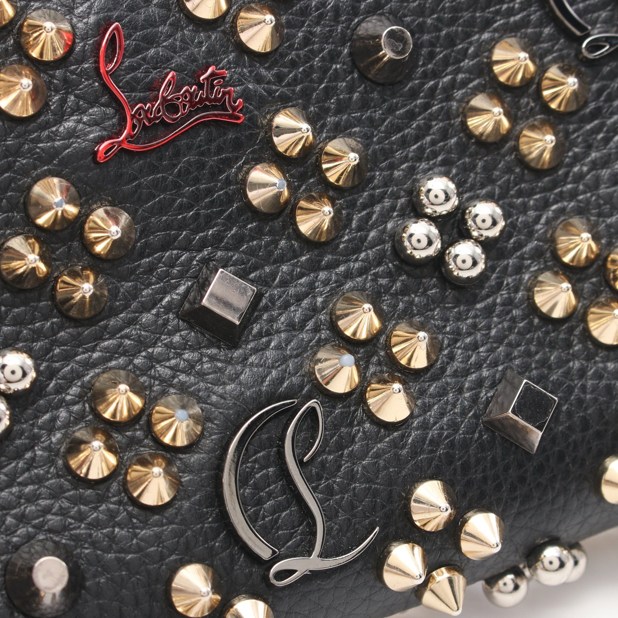 Christian Louboutin Christian Louboutin Panettone Round Zipper Long Wallet Leather Black Spike Studs Size ONE SIZE - 5 Thumbnail