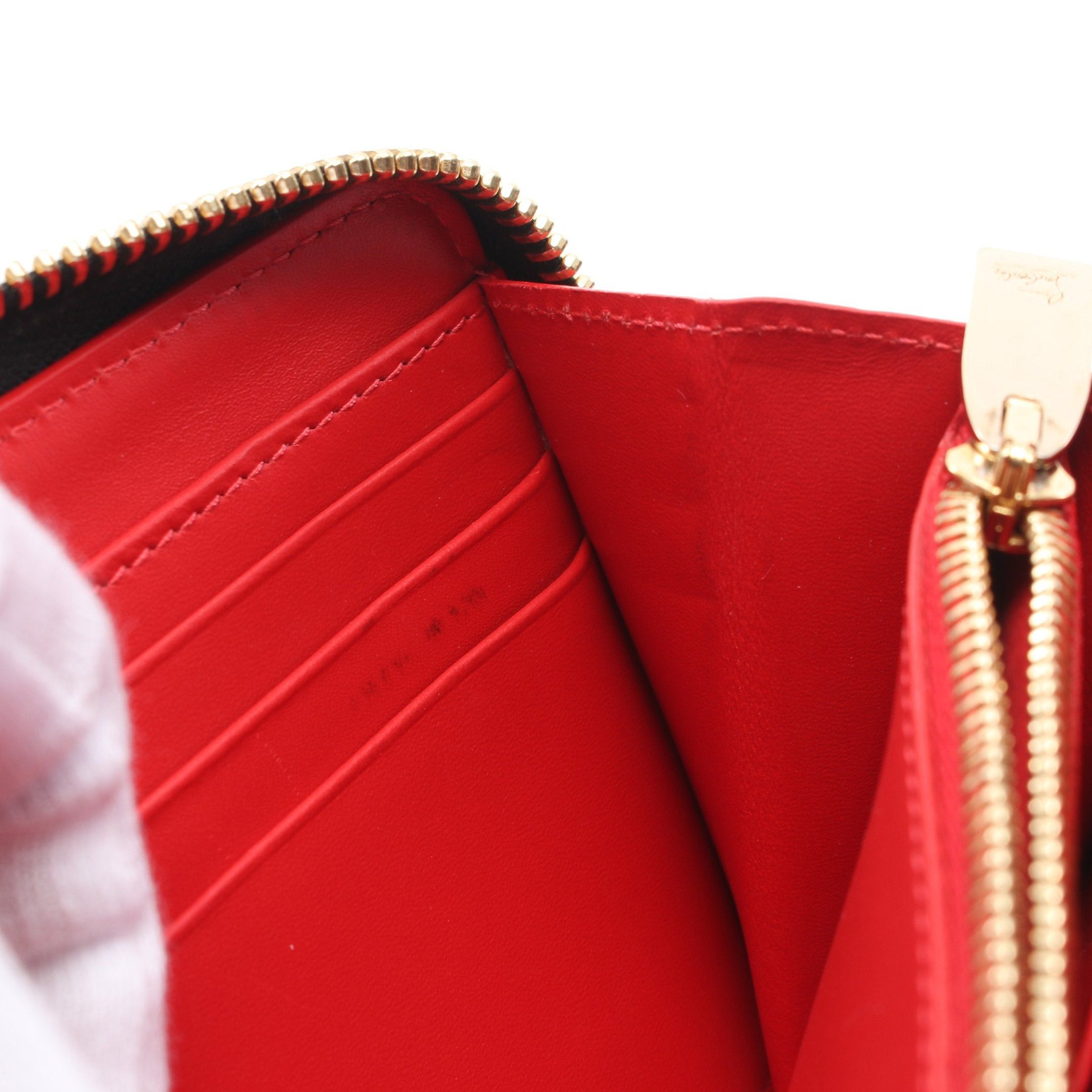 Christian Louboutin Christian Louboutin Panettone Round Zipper Long Wallet Leather Black Spike Studs Size ONE SIZE - 7 Thumbnail