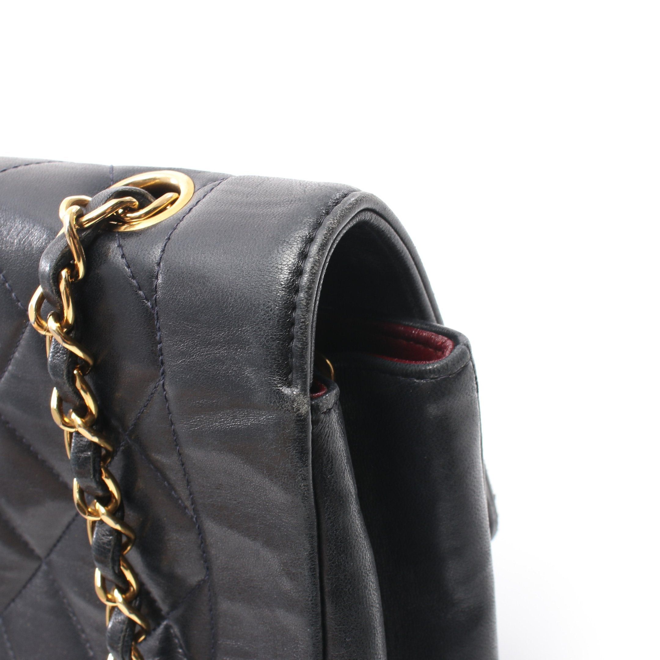 Chanel Chanel Matelasse Diana Flap Chain Shoulder Bag Lambskin Dark Navy Gold Hardware Size ONE SIZE - 10 Thumbnail