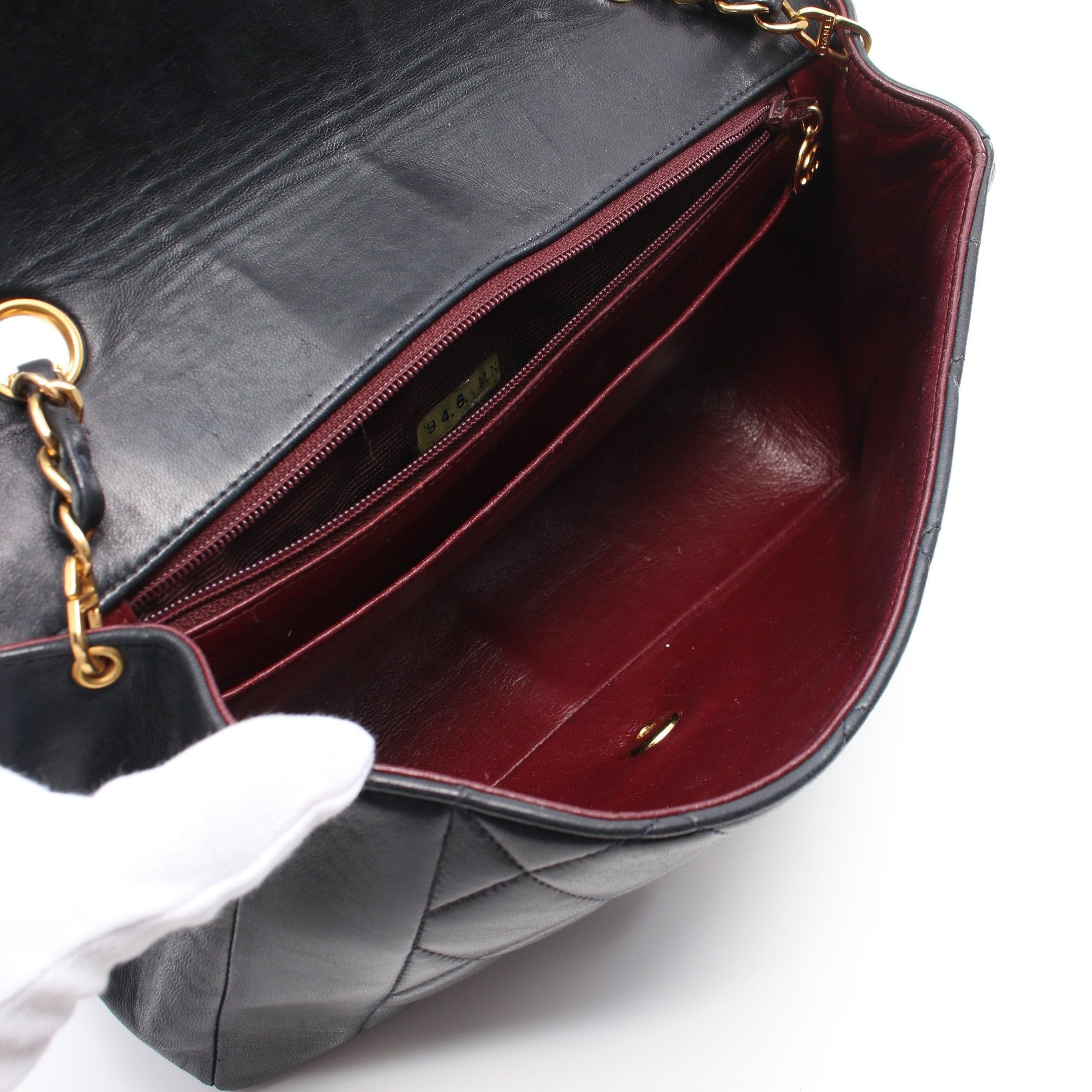 Chanel Chanel Matelasse Diana Flap Chain Shoulder Bag Lambskin Dark Navy Gold Hardware Size ONE SIZE - 3 Thumbnail